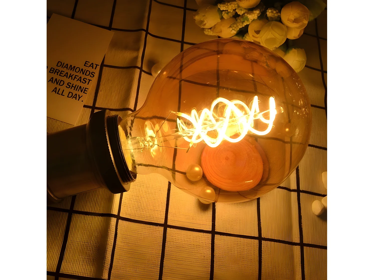 3 LED-Lampen E27 Vintage Retro Edison-Glühbirne G80 4 W dekorative Globuslampen Warmweiß 2200 K