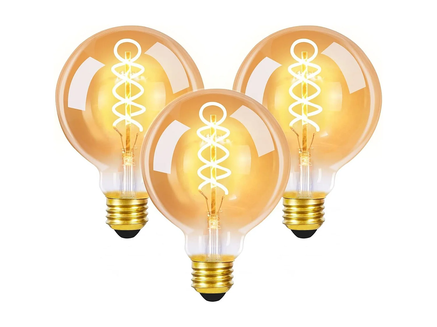 NETTLIFE Lot de 3 ampoules LED E27 vintage ampoule rétro Edison G80 4W lampes globe décoratives à filament blanc chaud 2200K idéales pour la nostalgie