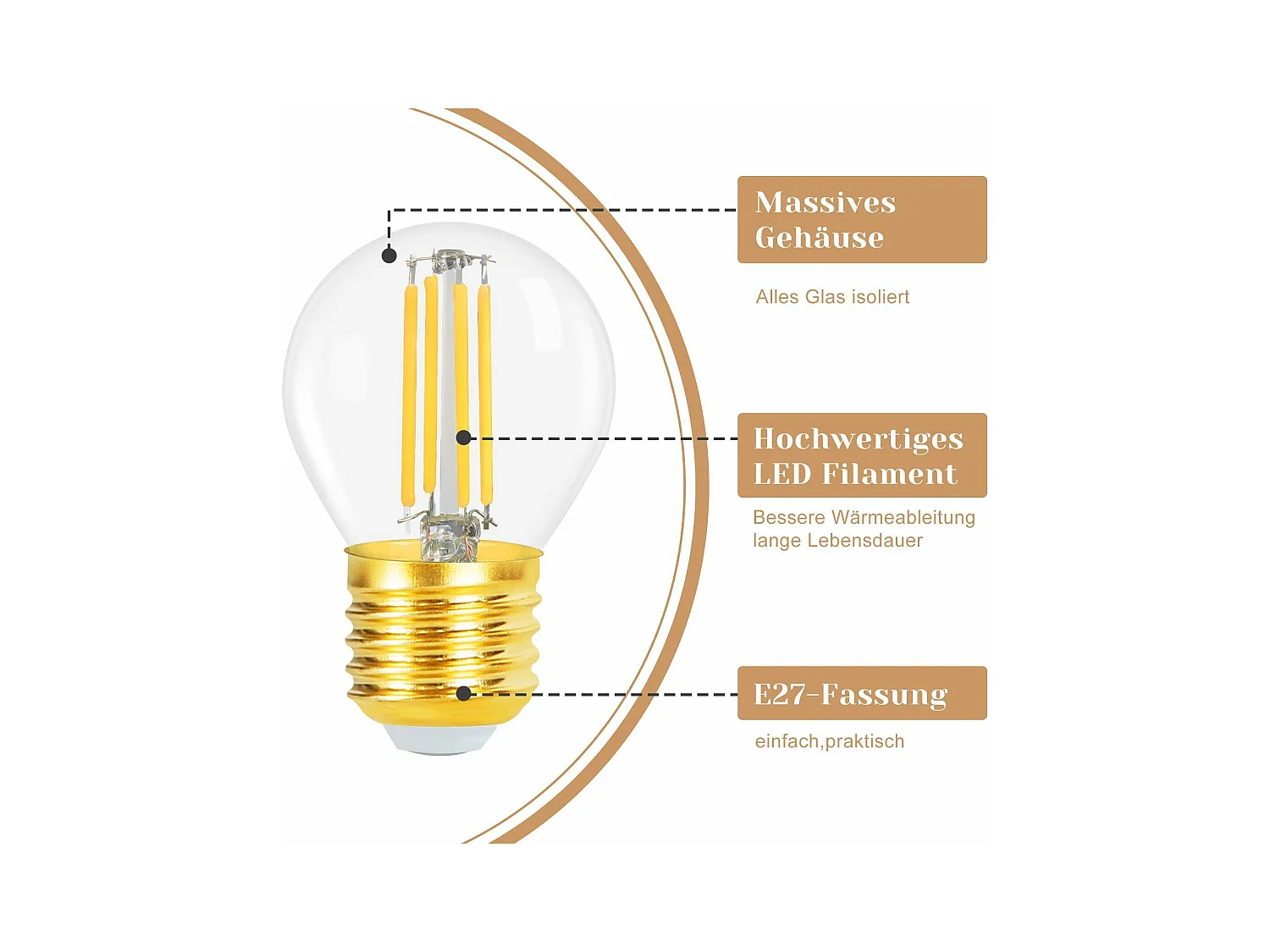NETTLIFE Pack de 6 Bombillas LED de Filamento Vintage E27 Blanco Cálido 2700K 4W Modelo G45 Vidrio de Alta Calidad Ideal para Hotel Cafe Home Bar