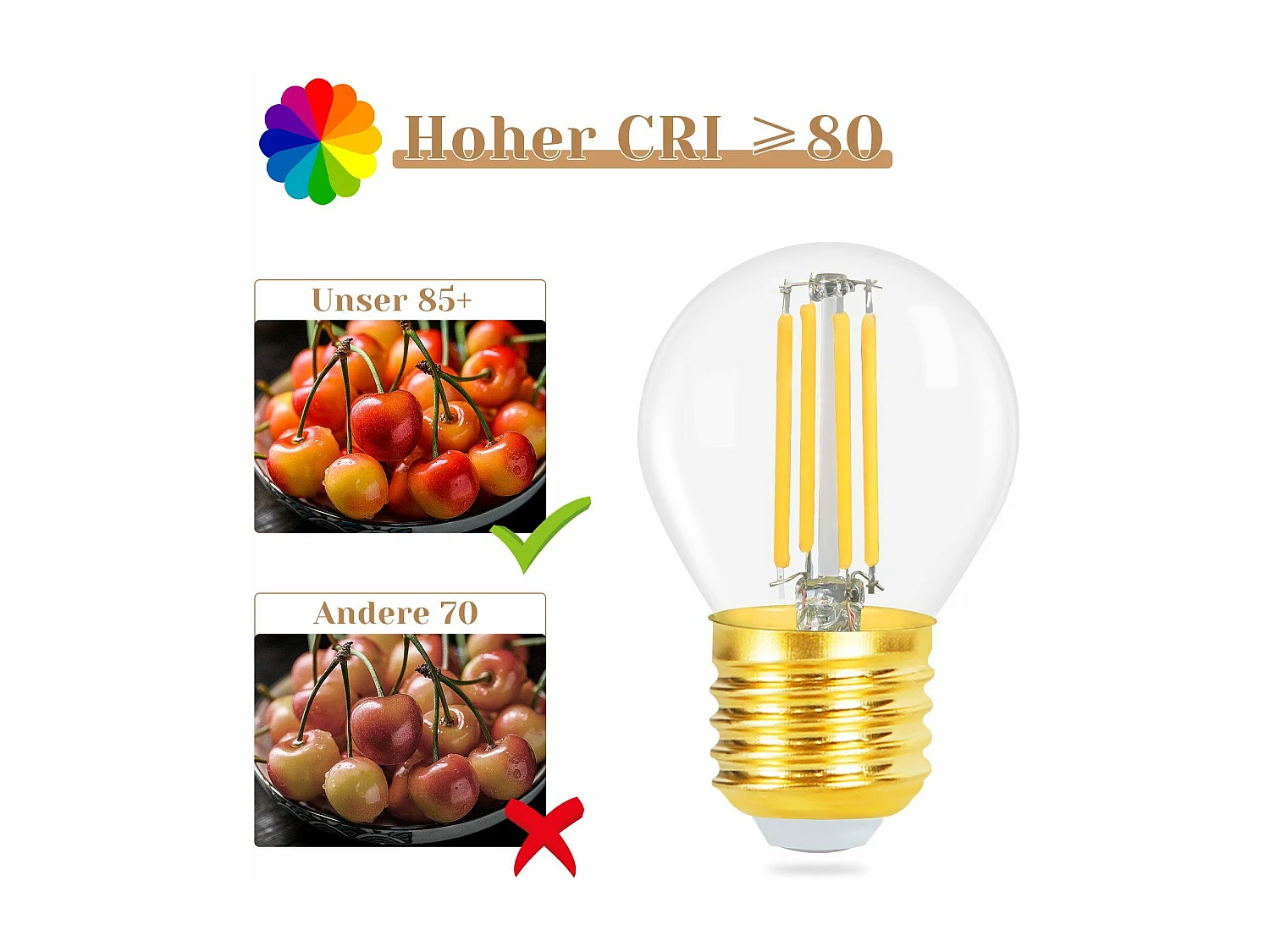NETTLIFE Lot de 6 ampoules LED E27 à filament vintage blanc chaud 2700K 4W modèle G45 en verre de haute qualité idéales pour hôtel café maison bar