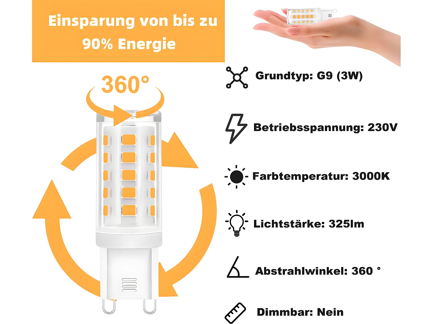 NETTLIFE Lot de 10 LED G9 ampoule blanc chaud de 3W remplacement pour lampe halogène 28W 30W 40W base sans scintillement économie non dimmable