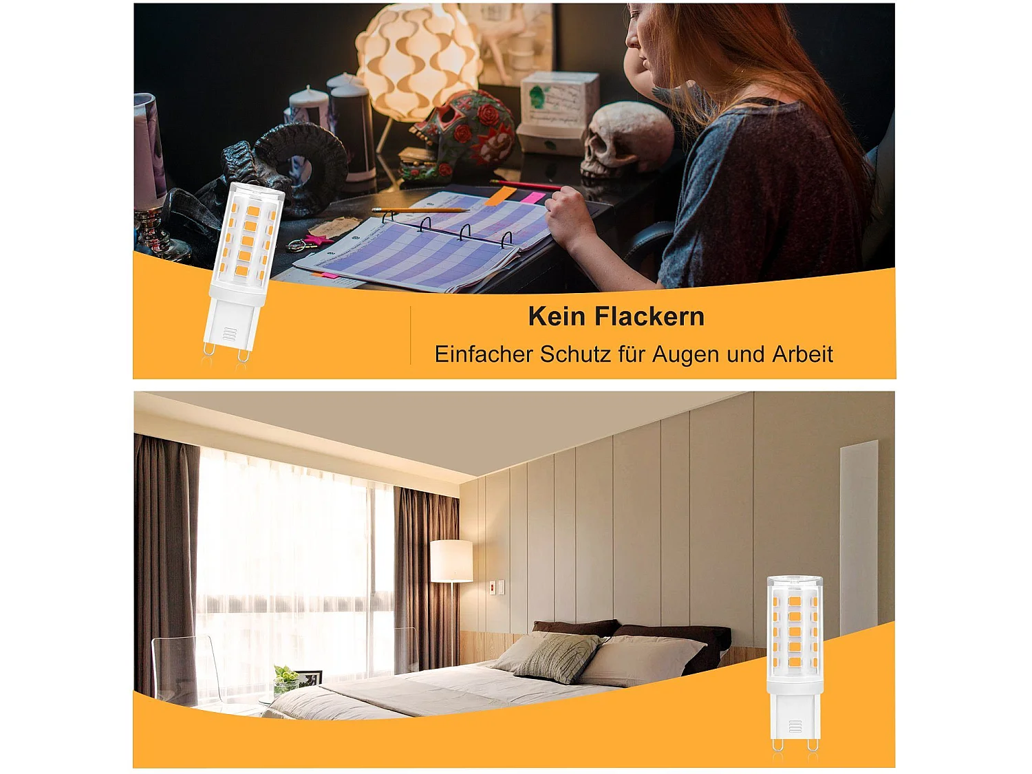 10er-Pack LED-G9-Glühbirne, Warmweiß, 3 W, Halogen, 28 W, 30 W, 40 W, Sockel, kein Flimmern, energiesparend