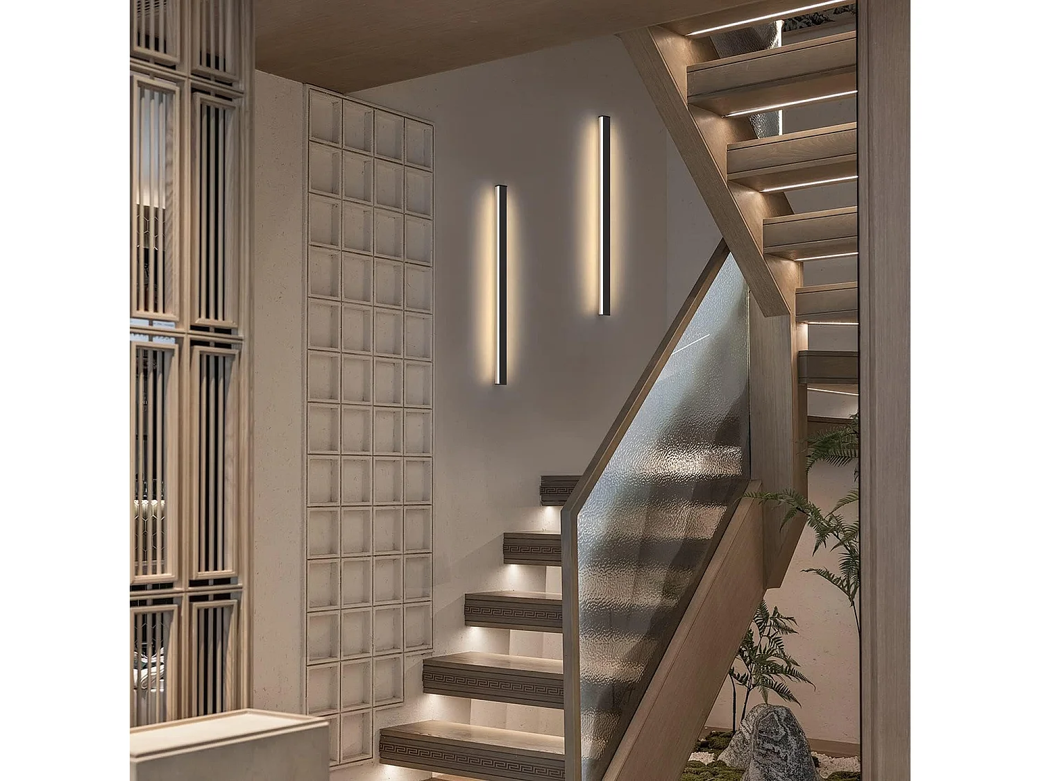 NETTLIFE Applique murale led intérieur - Moderne 60CM 21W couloir up down blanc chaud lampe de couloir lampe