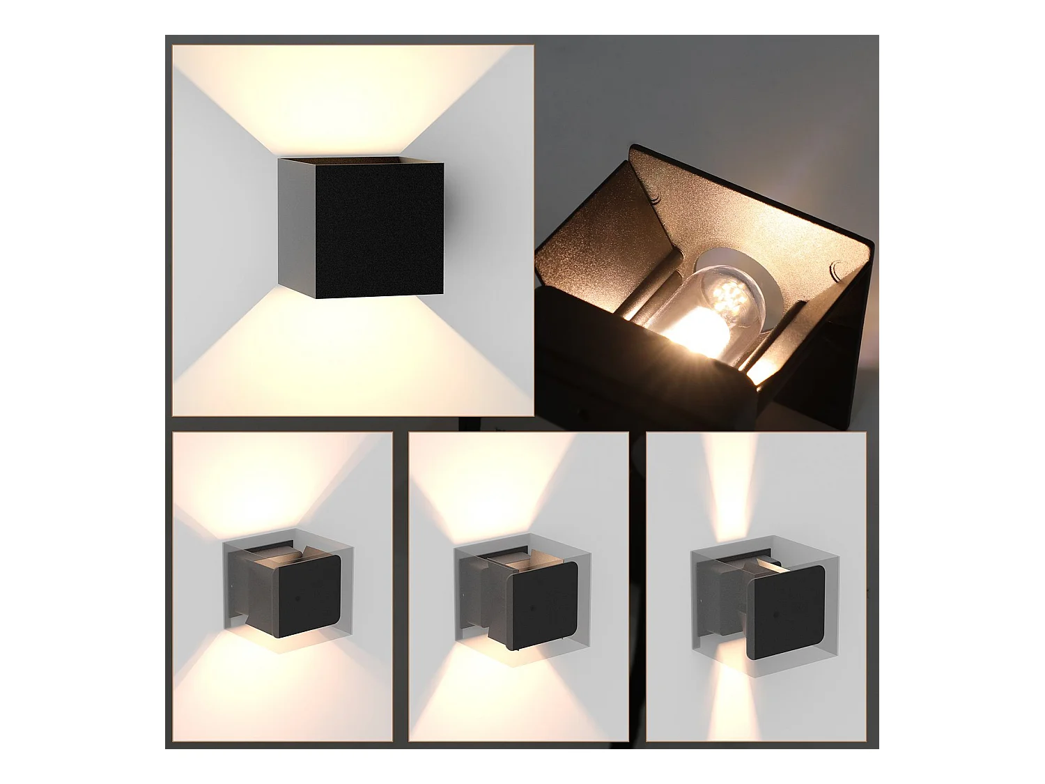 NETTLIFE Wandlamp met binnen - / buiten LED: pakket van 2 buitenlampen warm wit, IP65 buitenwandlamp, G9 wit.