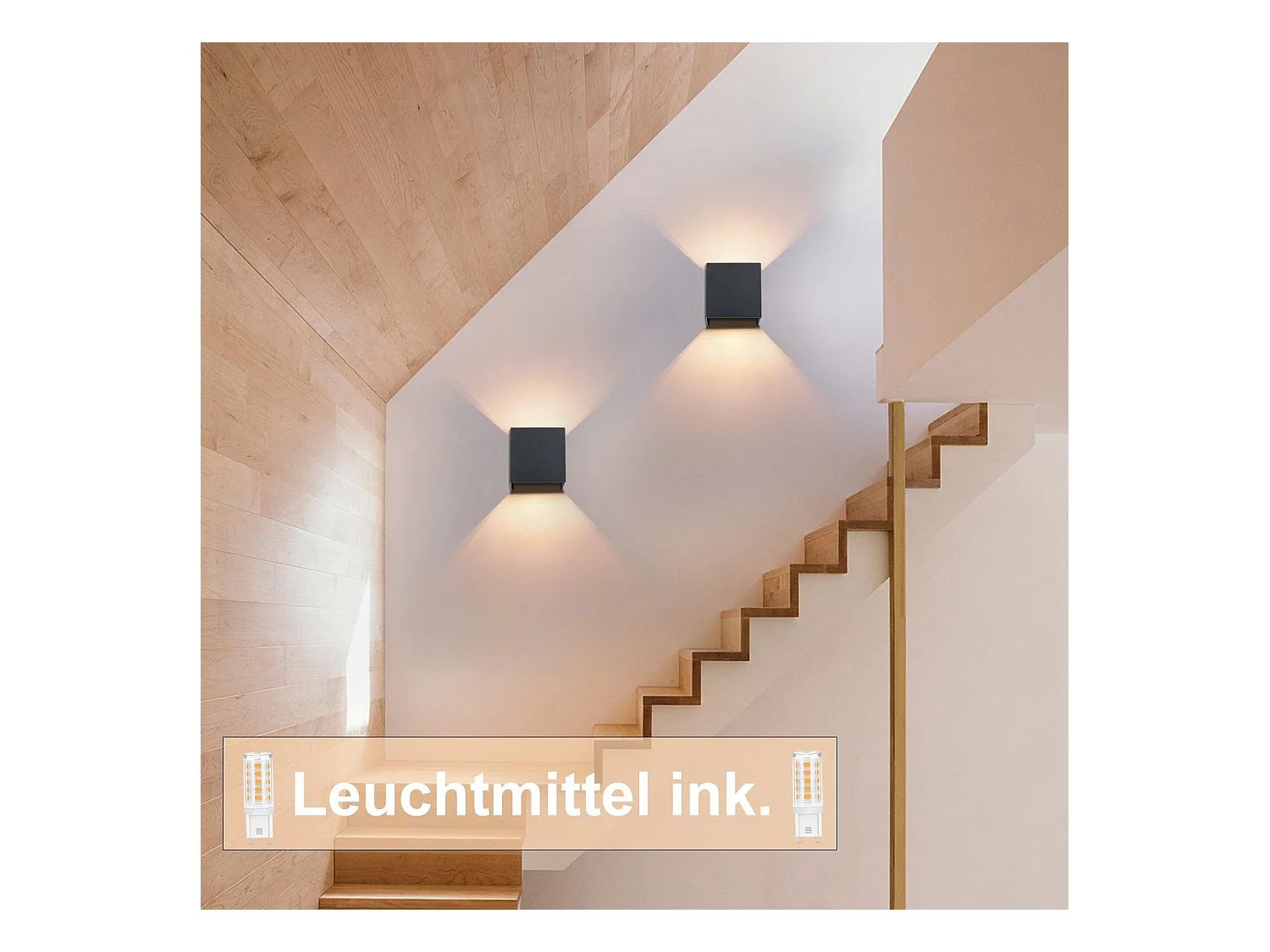 Applique Murale LED Intérieur Lot De 2 Lampes D'extérieur Blanc Chaud Ip65 G9 Blanc