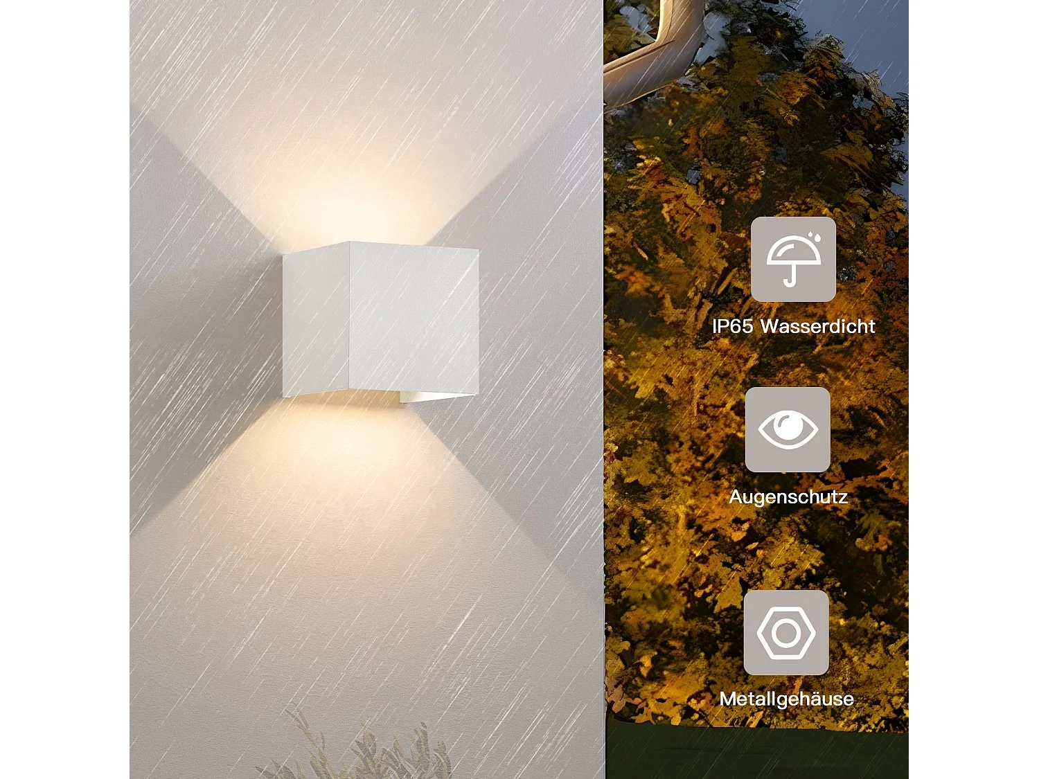 NETTLIFE Binnenwandlamp - Up Down LED Buitenwandlamp Buitenwandlamp 5W IP65 Warm Wit