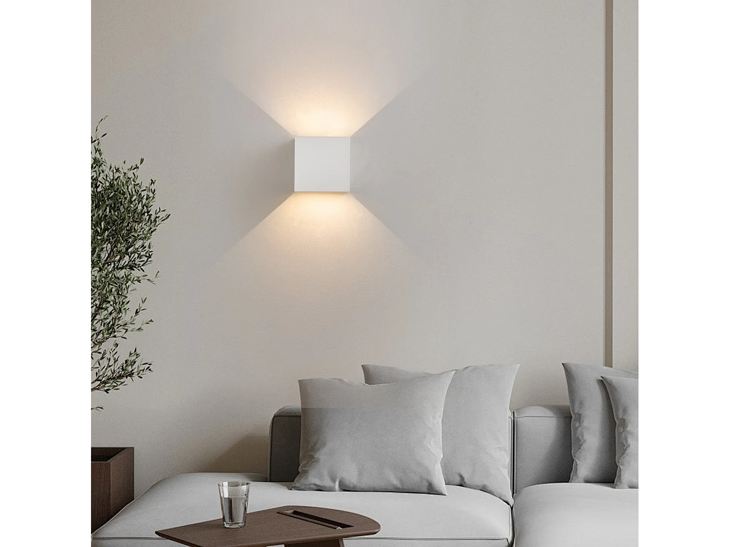 NETTLIFE Applique murale intérieure  - Up Down Applique murale extérieure  LED lampe extérieure murale 5W IP65 blanc chaud