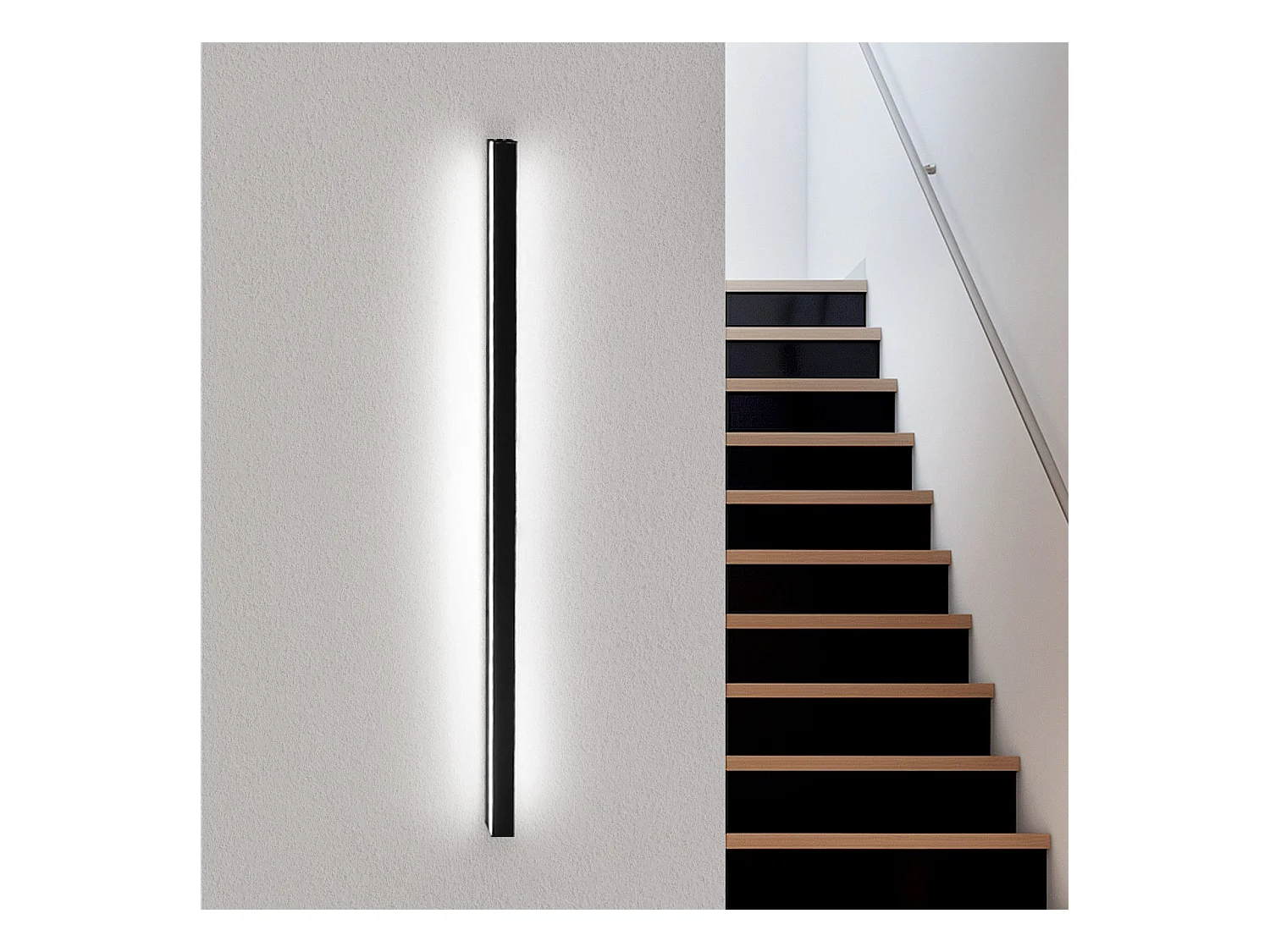 NETTLIFE LED intérieure Applique noire - 100CM Eclairage mural salon Moderne Lampe de couloir Mur 32W Lampe de chambre Métal Eclairage