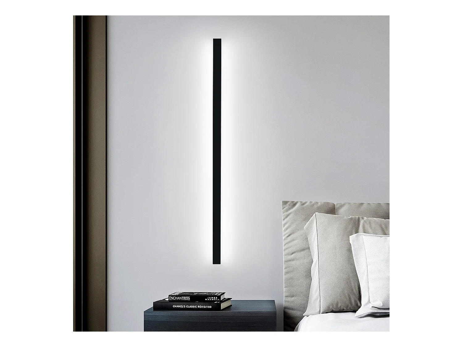 NETTLIFE interieur LED zwarte plaklamp - 100 CM Wandverlichting moderne woonkamer, ganglamp muur, 32W slaapkamerslamp, metaalverlichting.