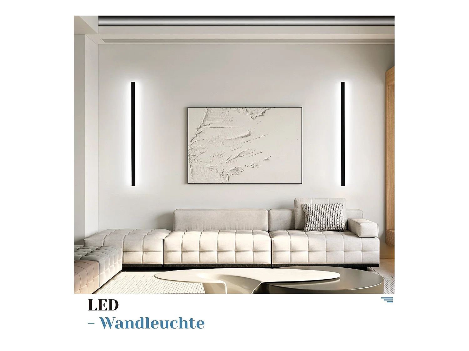 NETTLIFE interieur LED zwarte plaklamp - 100 CM Wandverlichting moderne woonkamer, ganglamp muur, 32W slaapkamerslamp, metaalverlichting.