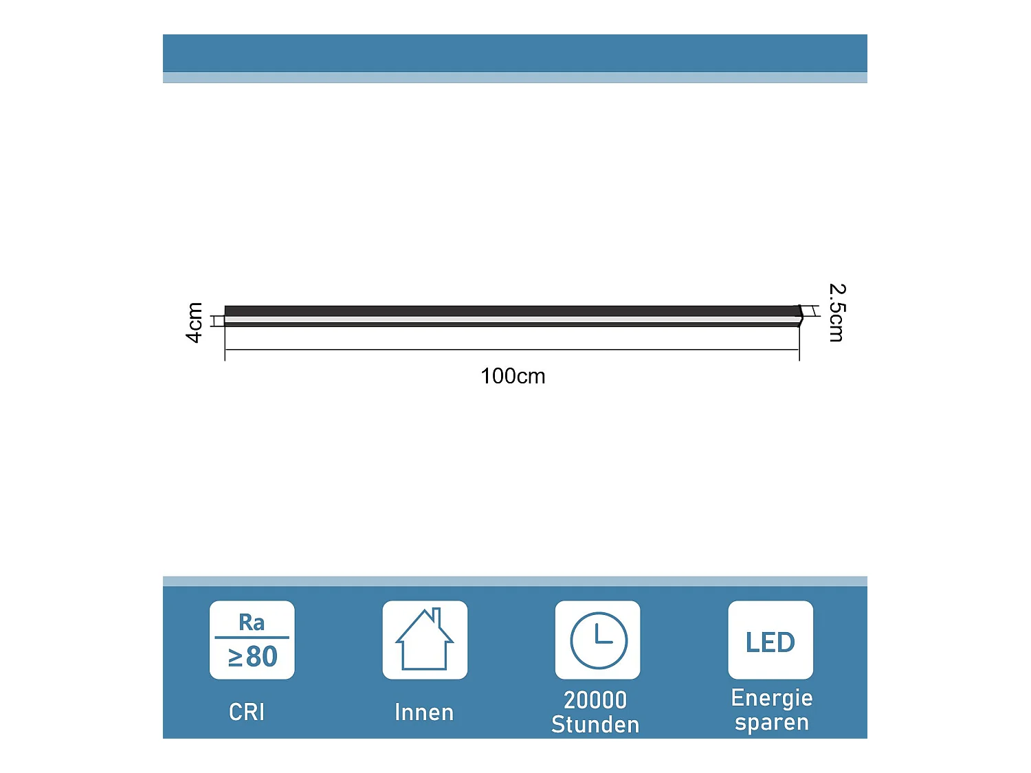 NETTLIFE interieur LED zwarte plaklamp - 100 CM Wandverlichting moderne woonkamer, ganglamp muur, 32W slaapkamerslamp, metaalverlichting.