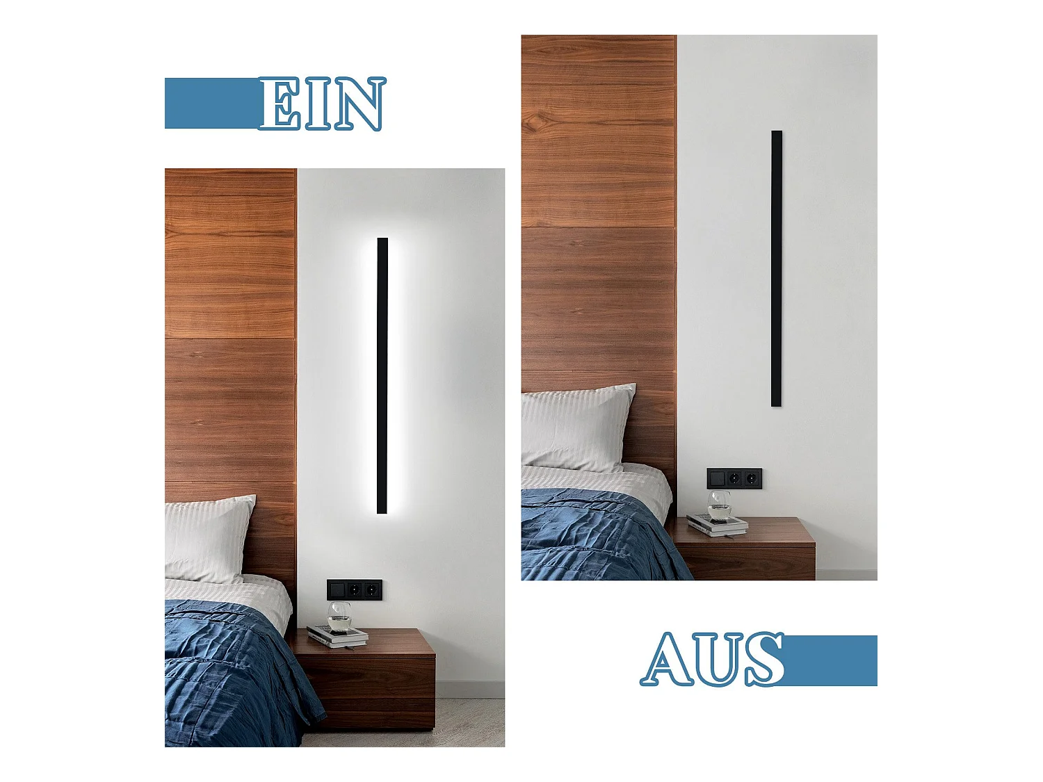 NETTLIFE interieur LED zwarte plaklamp - 100 CM Wandverlichting moderne woonkamer, ganglamp muur, 32W slaapkamerslamp, metaalverlichting.