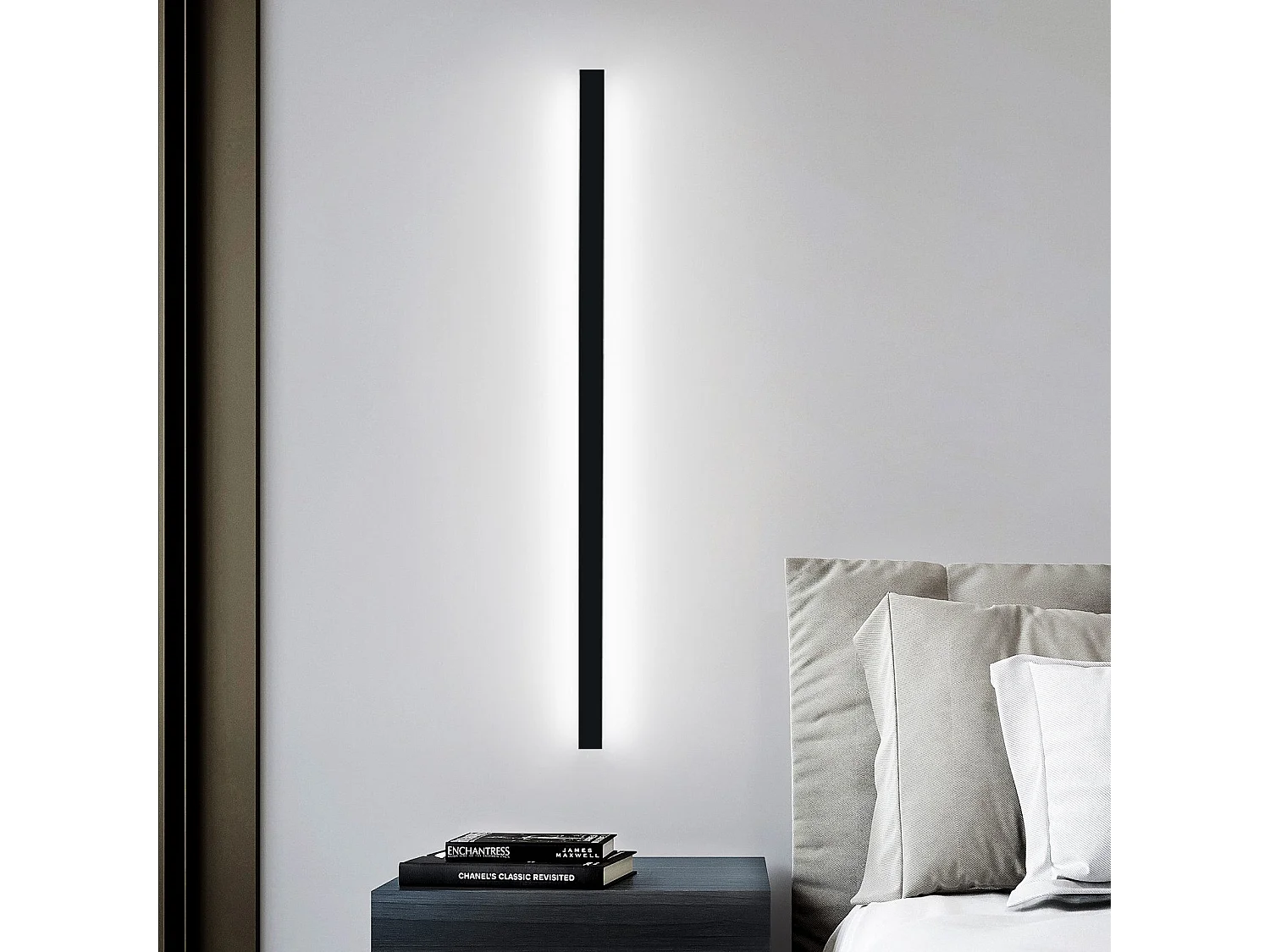 NETTLIFE interieur LED zwarte plaklamp - 100 CM Wandverlichting moderne woonkamer, ganglamp muur, 32W slaapkamerslamp, metaalverlichting.