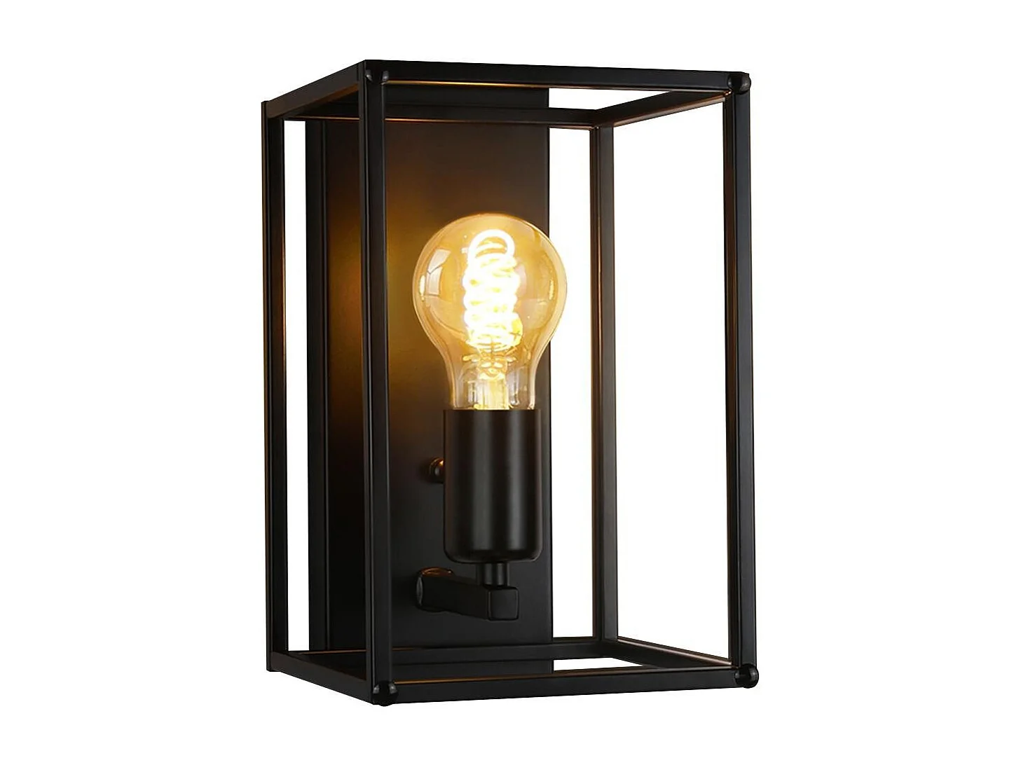 NETTLIFE Applique Intérieure Noire - Eclairage mural Vintage Chambre Eclairage Cage d'escalier Rétro Lampe de couloir E27 - Sans ampoules