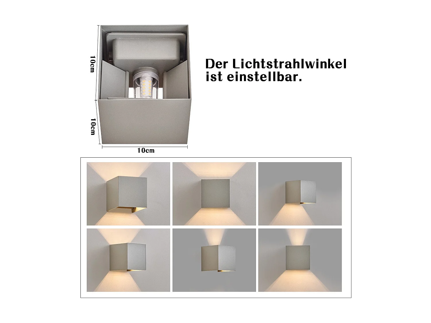 NETTLIFE LED Applique murale intérieure - Applique murale extérieure Gris Lampe extérieur IP65 Applique murale extérieure 3000K Blanc chaud