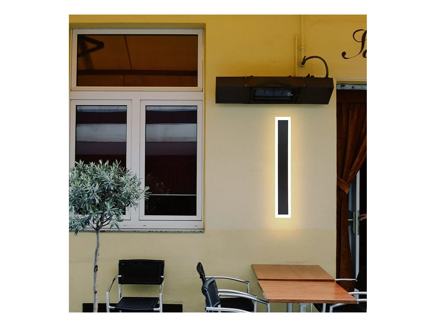 NETTLIFE Applique Extérieure LED : 50cm Applique Intérieure Longue 10W Applique Mur Noir 3000K Lampe Extérieure Moderne IP65