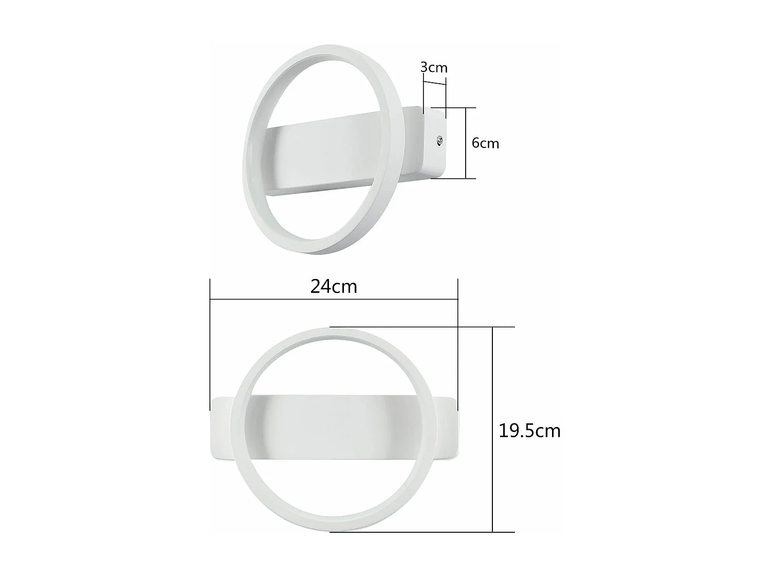 Applique Murale LED D'intérieur, Blanche, Moderne, 7w, 3000k, Éclairage Mural