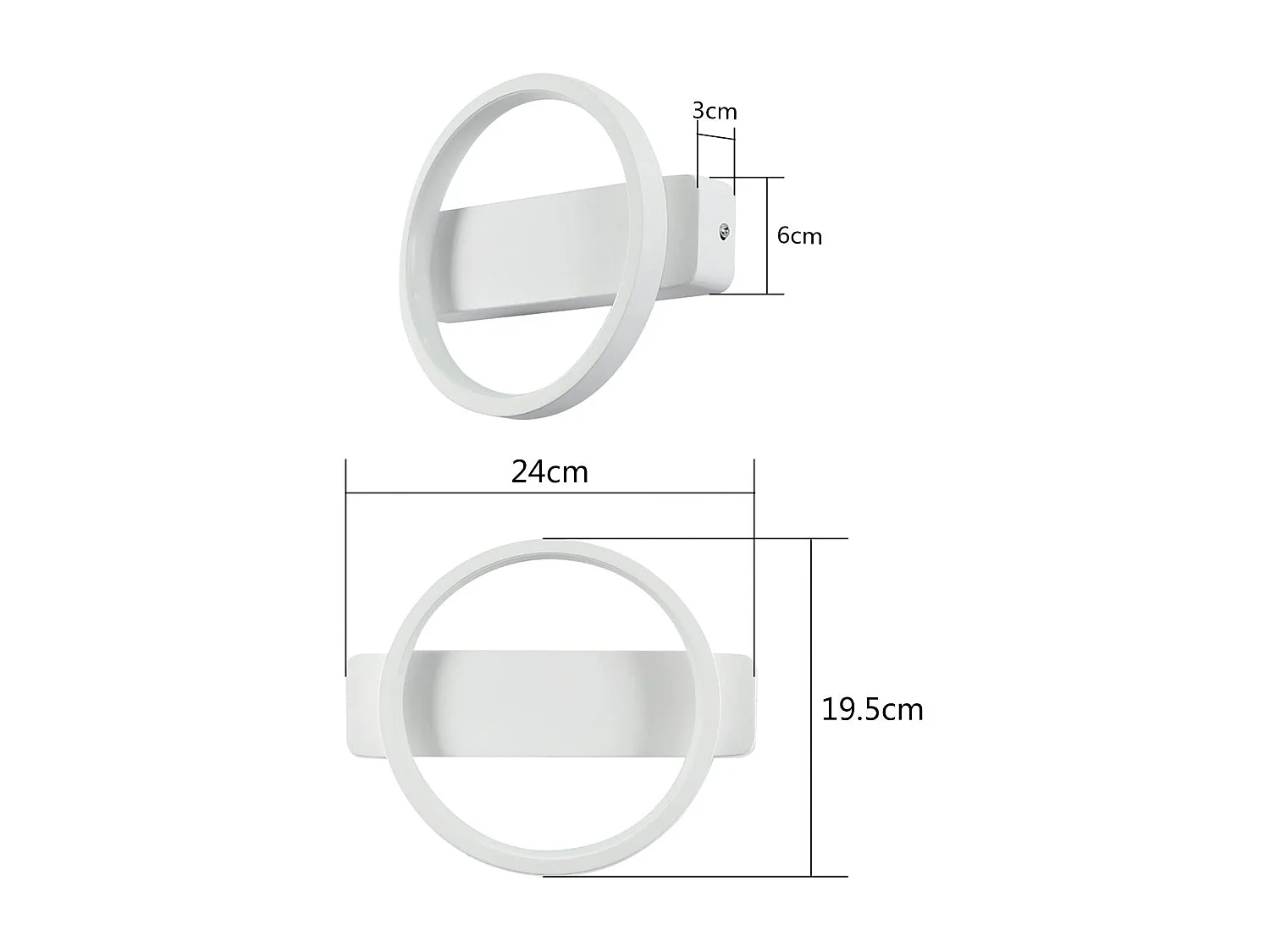 Applique Murale LED D'intérieur, Blanche, Moderne, 7w, 3000k, Éclairage Mural