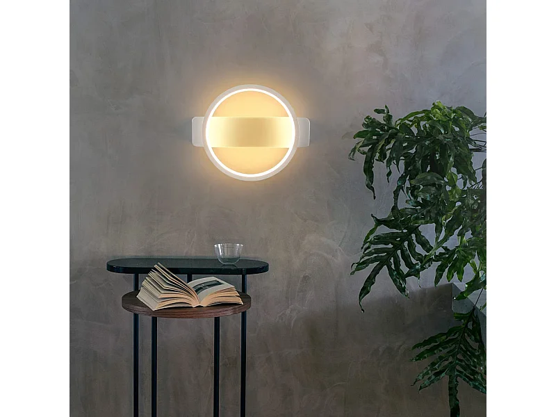NETTLIFE Applique murale LED intérieure - Blanc Design moderne Applique murale 7W blanc chaud 3000K