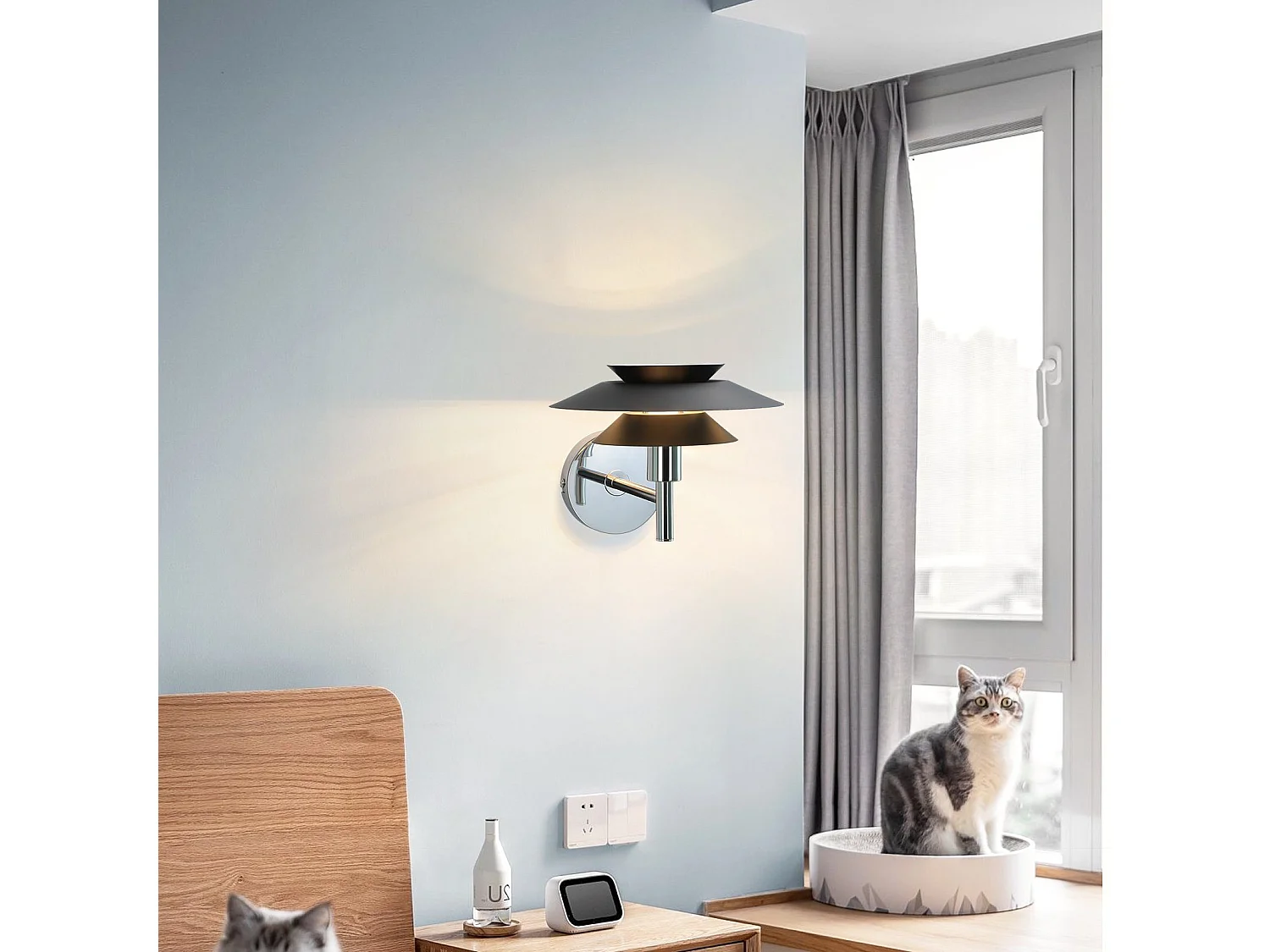 NETTLIFE Inwendige muurapplikatie Zwart - moderne slaapkamerglamp Ontwerp, G9 zonder gloeilamp (max. 25W)