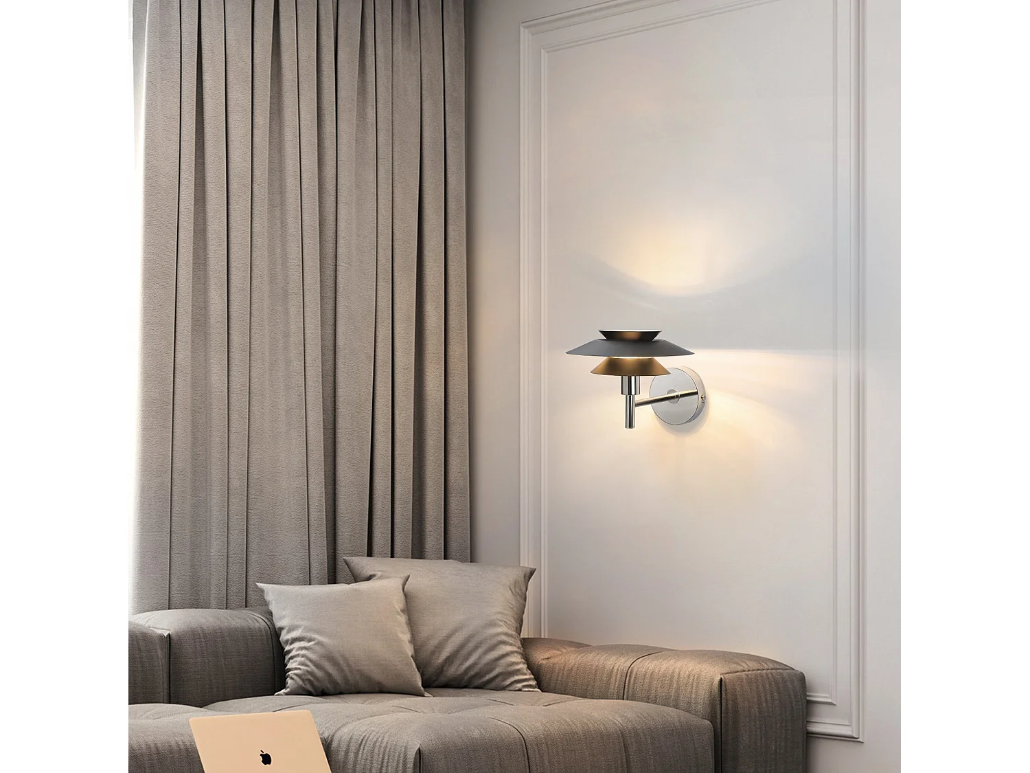 NETTLIFE Inwendige muurapplikatie Zwart - moderne slaapkamerglamp Ontwerp, G9 zonder gloeilamp (max. 25W)