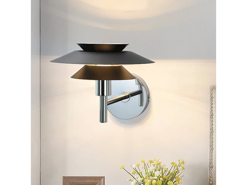 NETTLIFE Applique murale intérieure Noir - Lampe de chambre à coucher Design moderne G9 Sans ampoule (Max.25W)