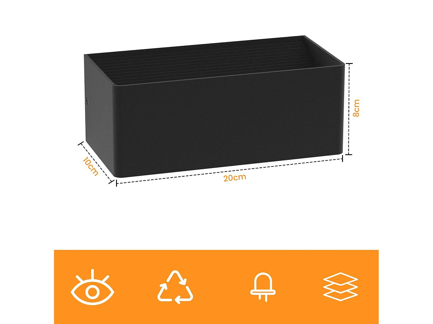 NETTLIFE - Wandlamp voor binnen gebruik, LED - 2 stuks, zwart muurlampje 5W, Up Down muurlamp voor trappenlicht, verstelbaar bundel 3000K warm wit.