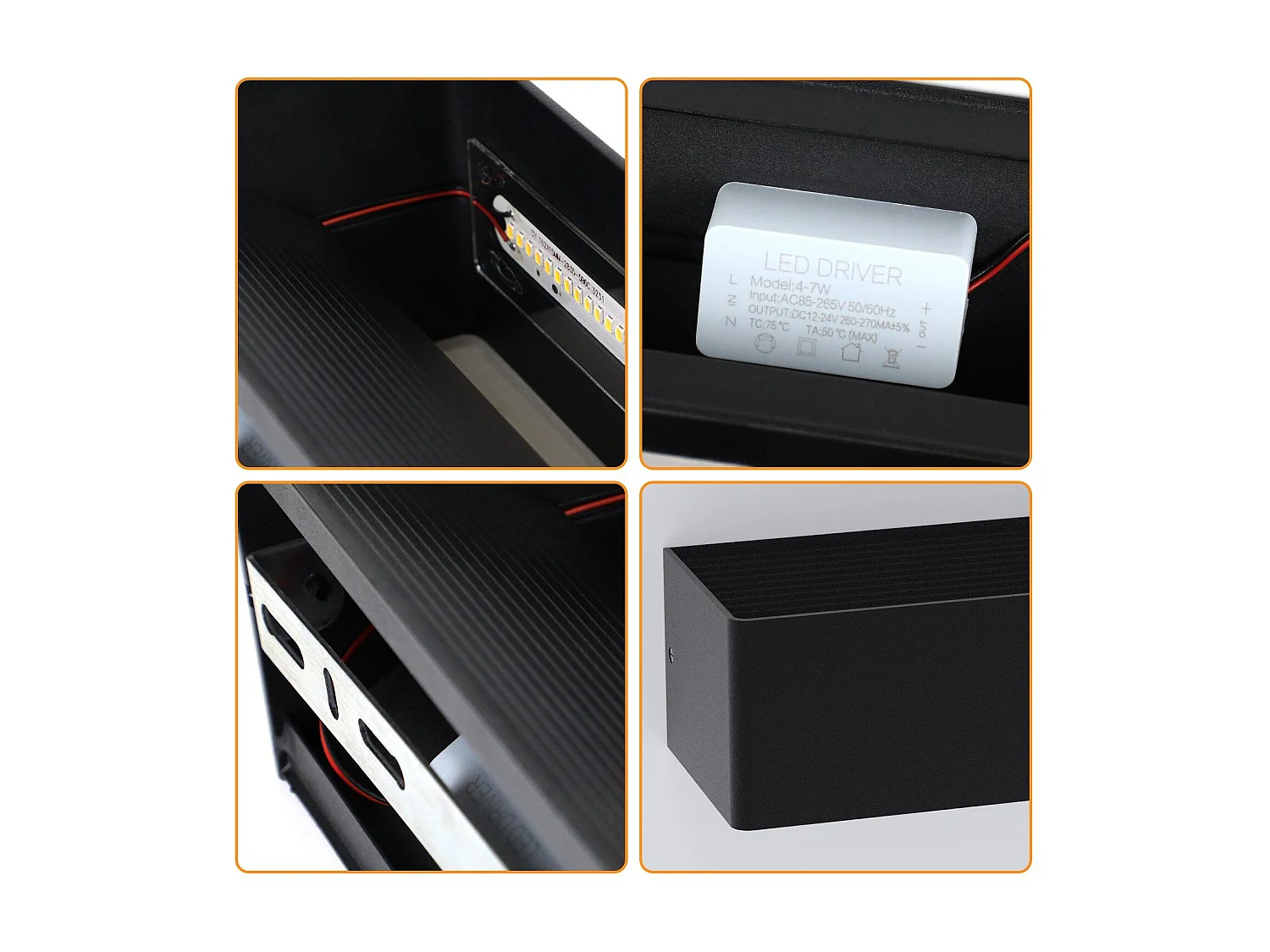 NETTLIFE LED Applique murale intérieure - 2 ver Eclairage mural noir 5W Spot mural Up Down Lampe d&#039;escalier Faisceau réglable 3000K Blanc chaud