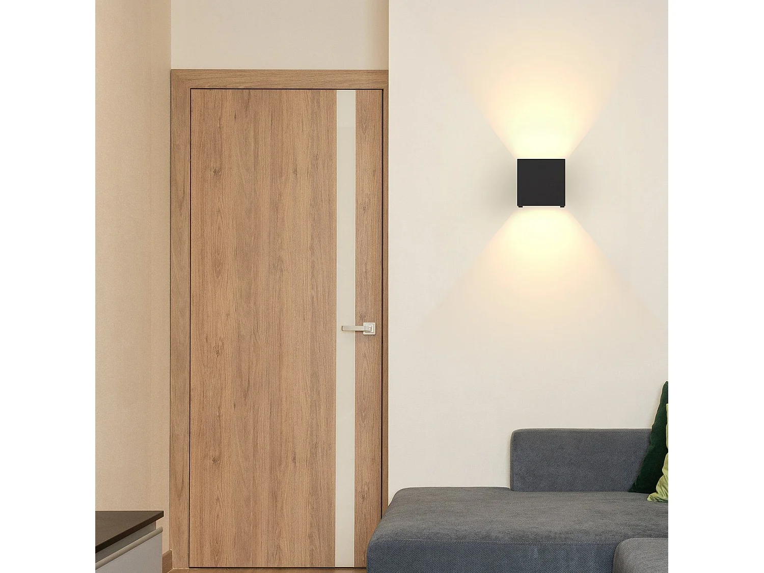 NETTLIFE Kinkiet wewnętrzny LED Czarny oświetlenie zewnętrzne naścienne 5 W Lampa zewnętrzna Up Down Reflektor ścienny IP65 Oświetlenie 3000 K Ciepły biały