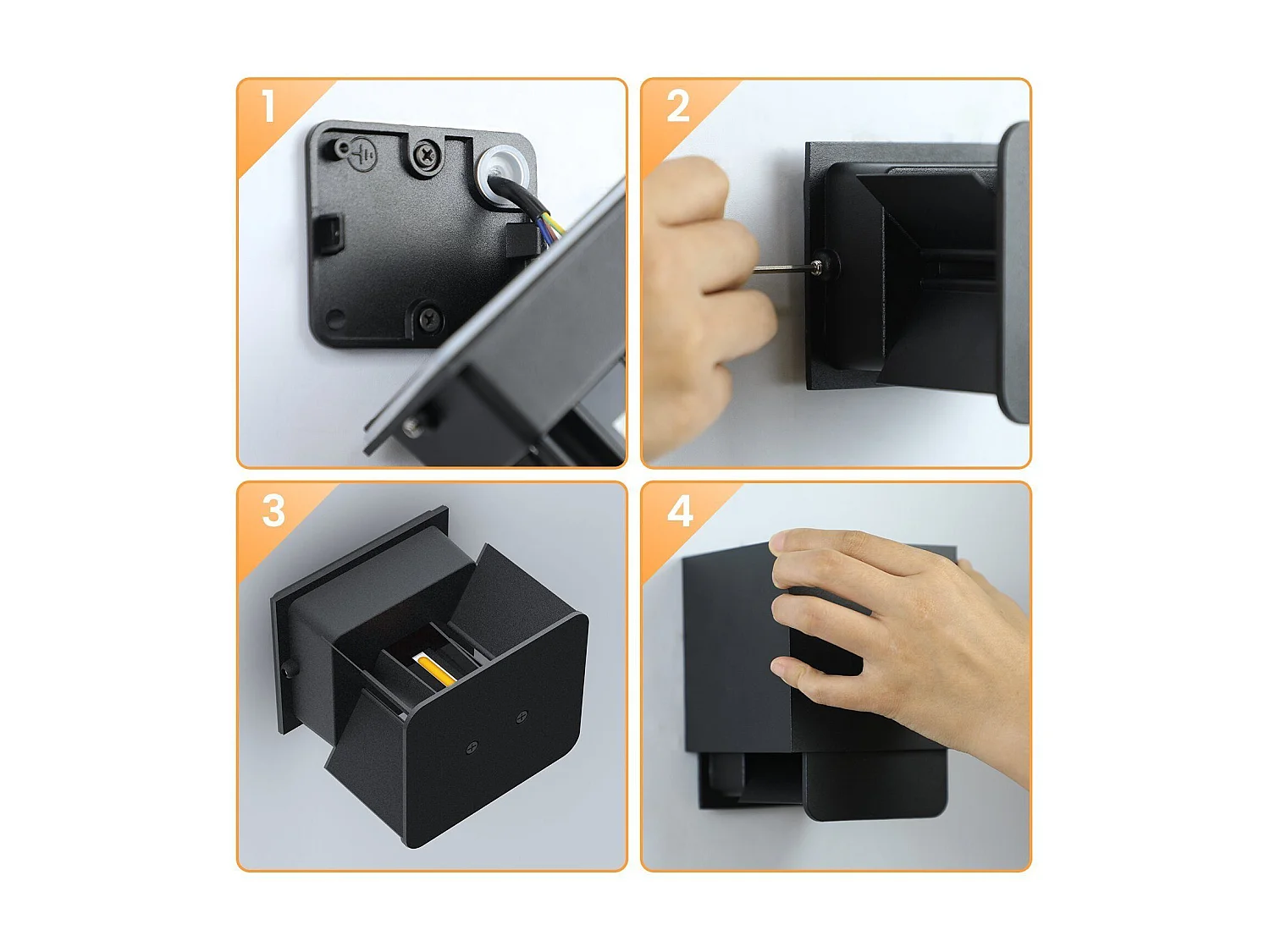 NETTLIFE Kinkiet wewnętrzny LED Czarny oświetlenie zewnętrzne naścienne 5 W Lampa zewnętrzna Up Down Reflektor ścienny IP65 Oświetlenie 3000 K Ciepły biały