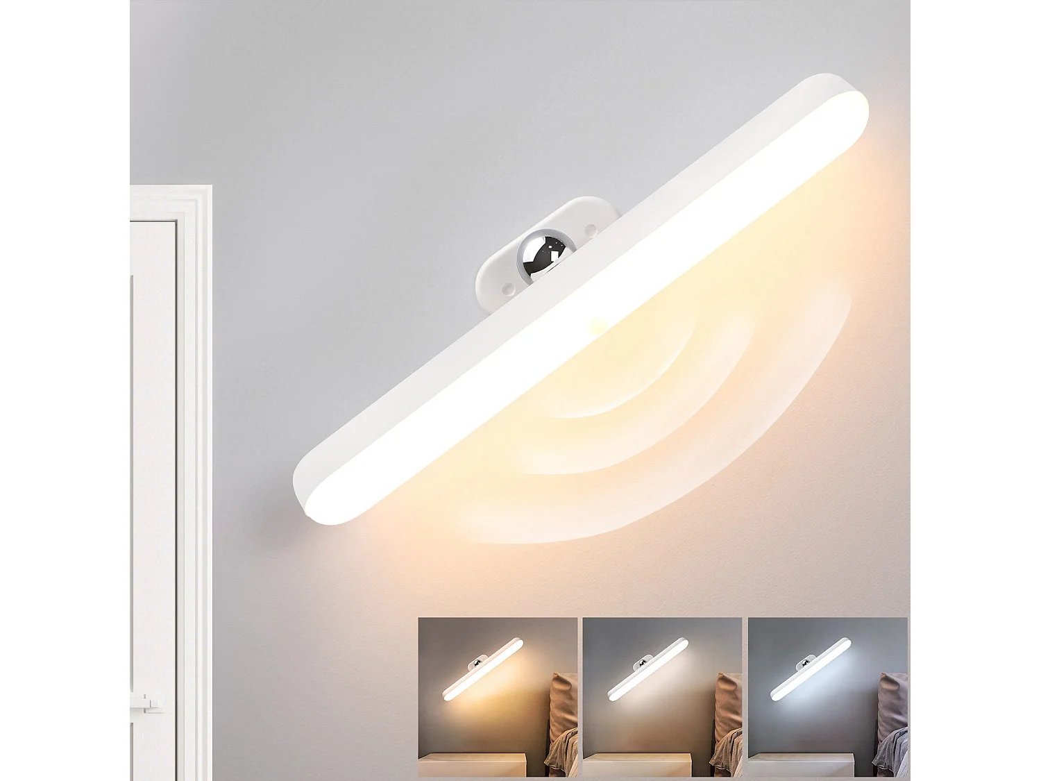 Applique Murale LED D'intérieur Sans Fil Avec Détecteur De Mouvement Batterie Variable