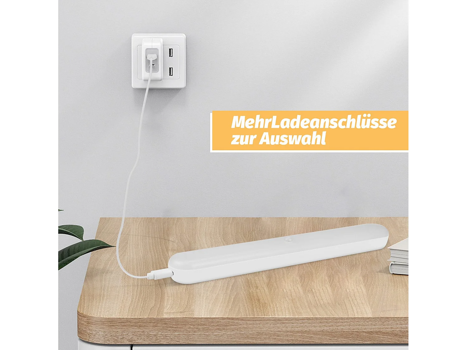 NETTLIFE Lumière d'armoire LED de cuisine avec capteur de mouvement - Lampe de cuisine rechargeable USB Lumière d'armoire 24CM