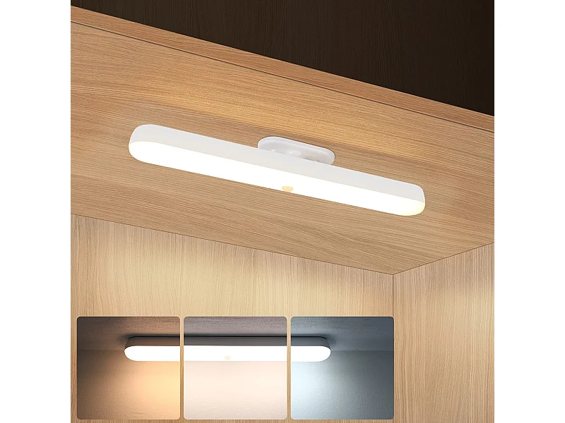 NETTLIFE Lumière d'armoire LED de cuisine avec capteur de mouvement - Lampe de cuisine rechargeable USB Lumière d'armoire 24CM