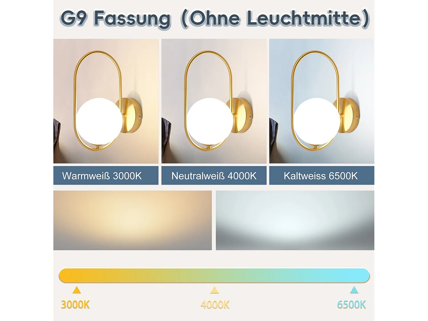 NETTLIFE moderne binnenwandlamp - G9 metaaldesign glasgoud badkamerwandlamp, vintage, kreatieve nachtlamp.