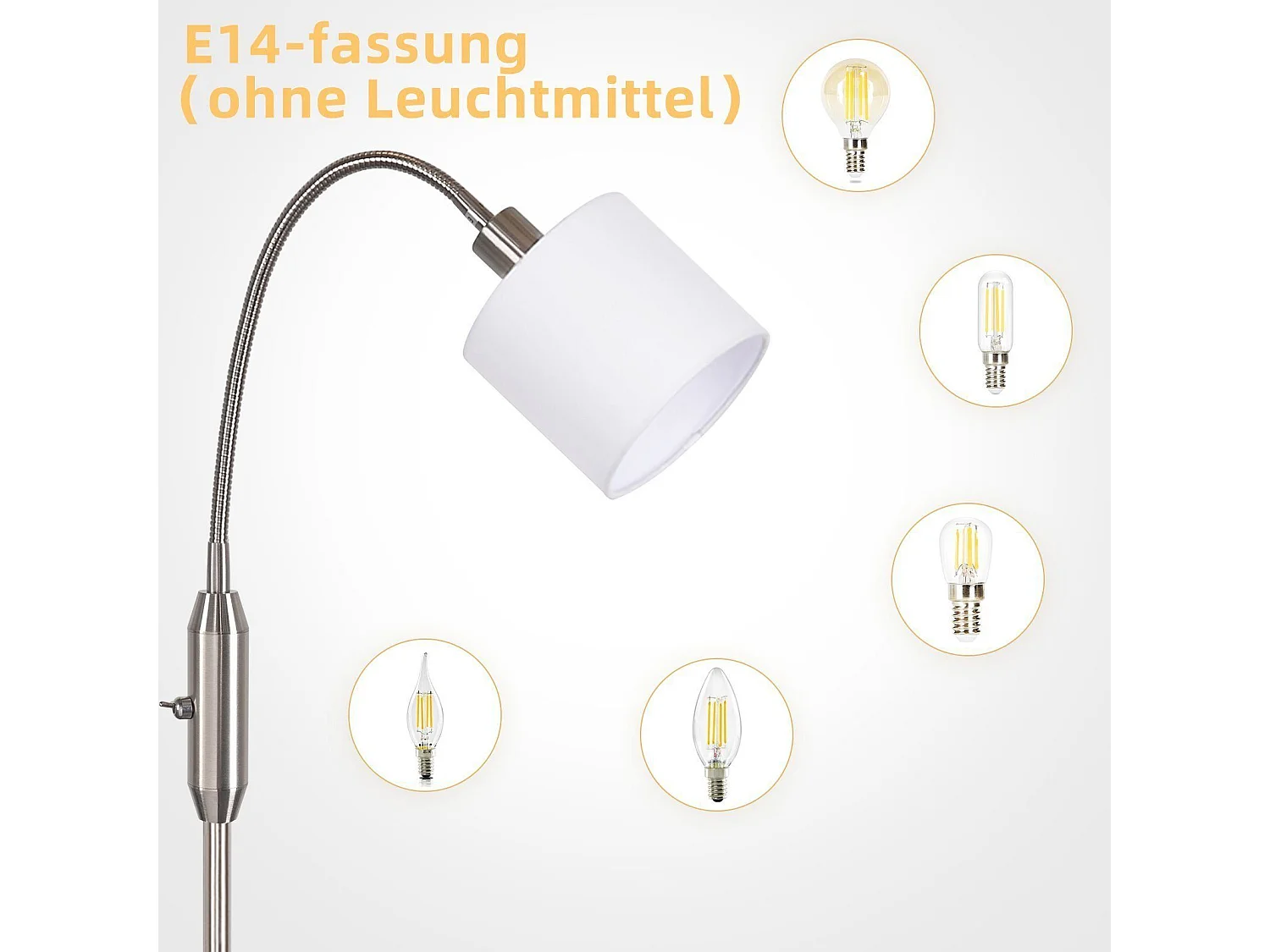 Schwarze Vintage-Stehlampe aus Stoff mit 360° drehbarem Bogen für weiches und dekoratives Licht