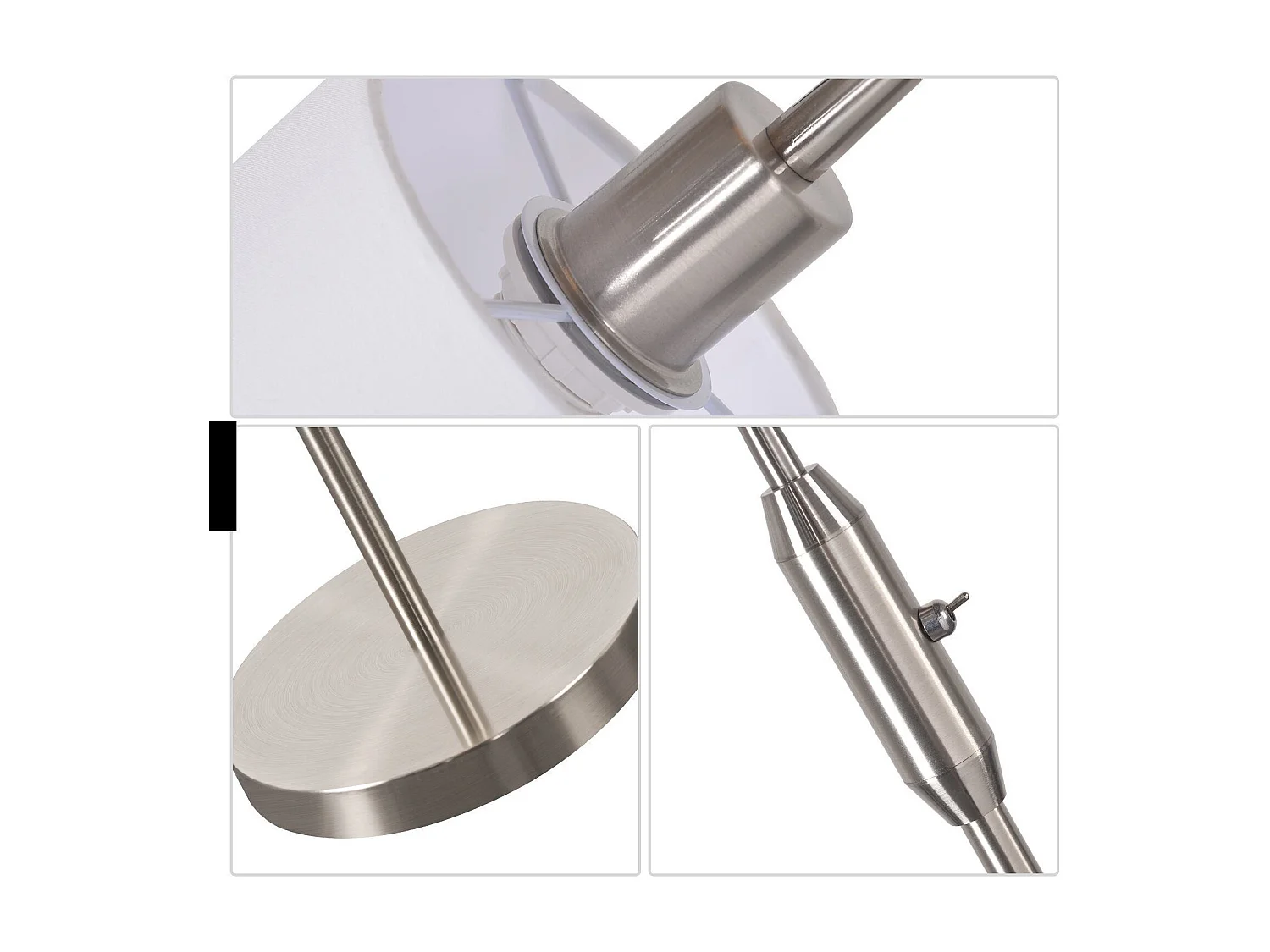 Schwarze Vintage-Stehlampe aus Stoff mit 360° drehbarem Bogen für weiches und dekoratives Licht