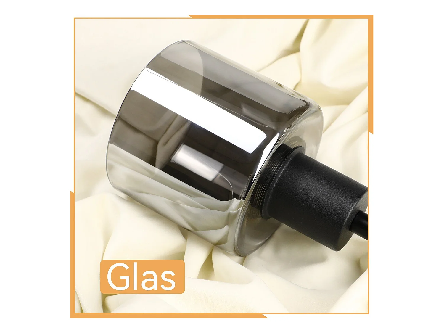 NETTLIFE Lámpara Colgante Vidrio Negro Diam.68 cm E27 Vintage 3 Bombillas Lámpara de  Lámpara Industrial Retro para Sala de Estar Hotel Oficina