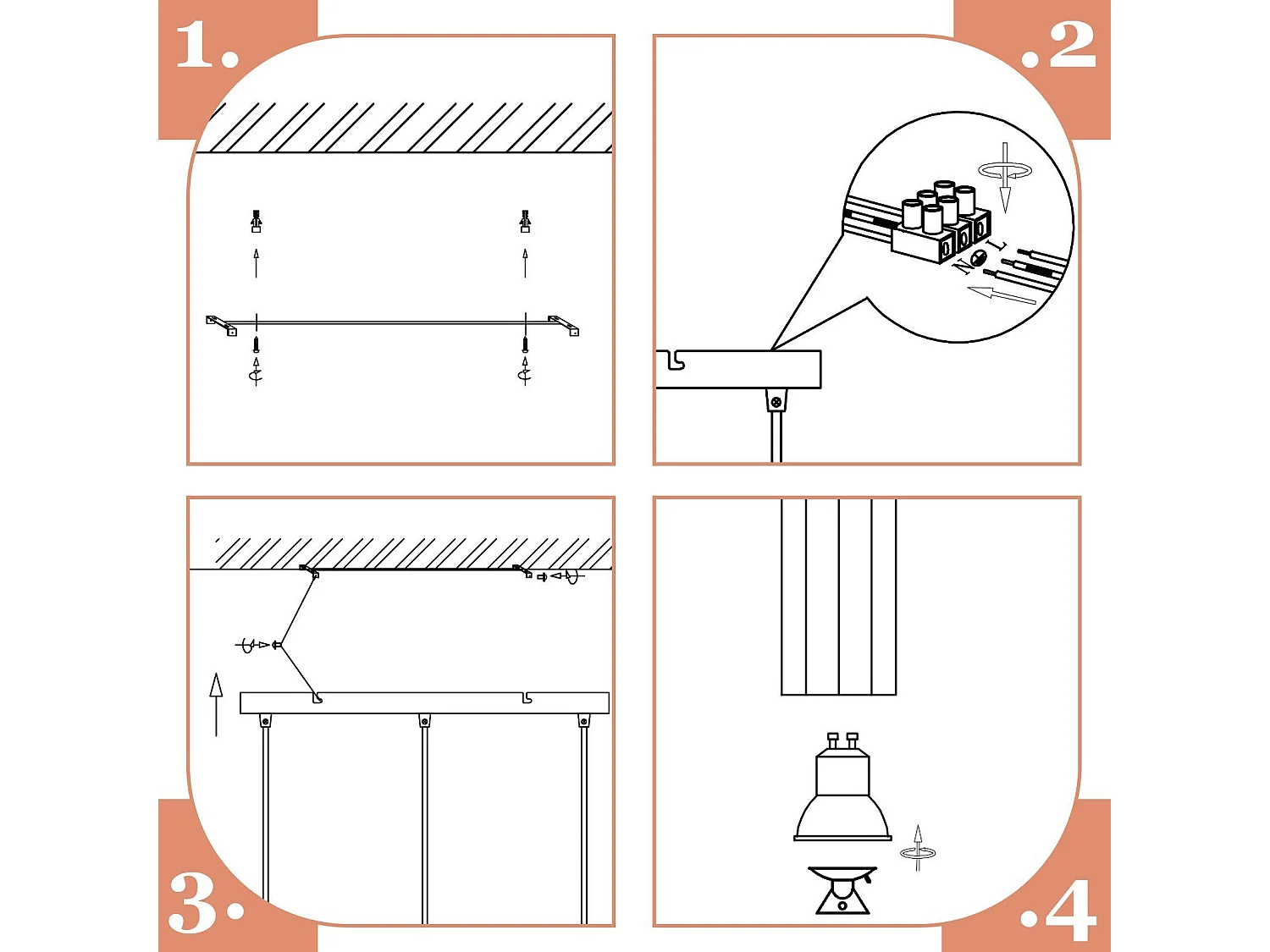 NETTLIFE Suspension métal noir diamètre 44 cm GU10 3 ampoules salon moderne industriel pour intérieur cuisine chambre salle à manger