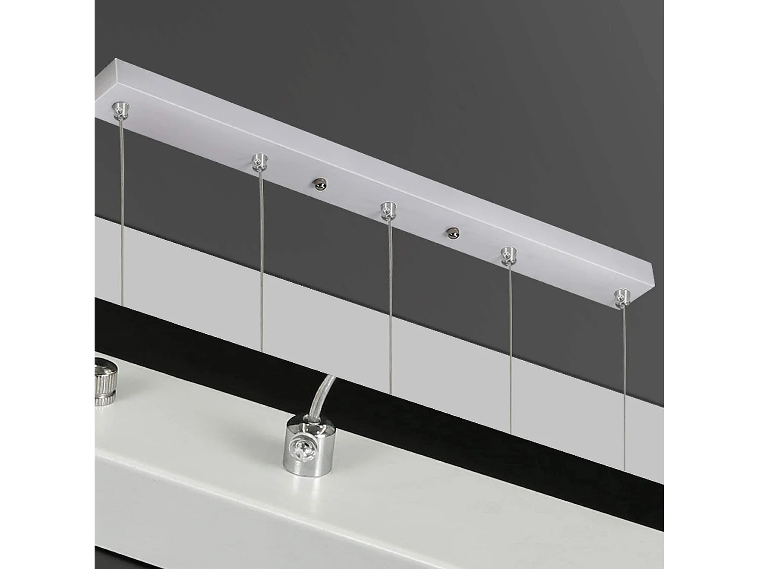 NETTLIFE Suspension 5 flammes E27 bois Vintage Diam.60cm pour salle à manger cuisine salon, sans ampoule