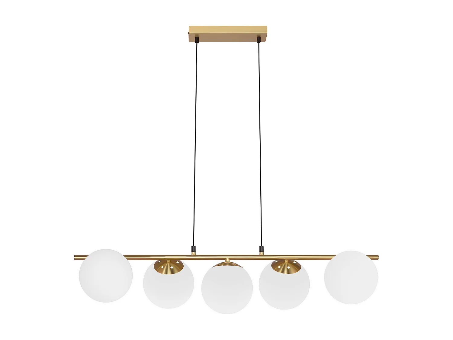 NETTLIFE Suspension verre doré diamètre 90 cm E27 moderne 150 cm hauteur réglable vintage pour salle à manger salon comptoir de bar I sans ampoule