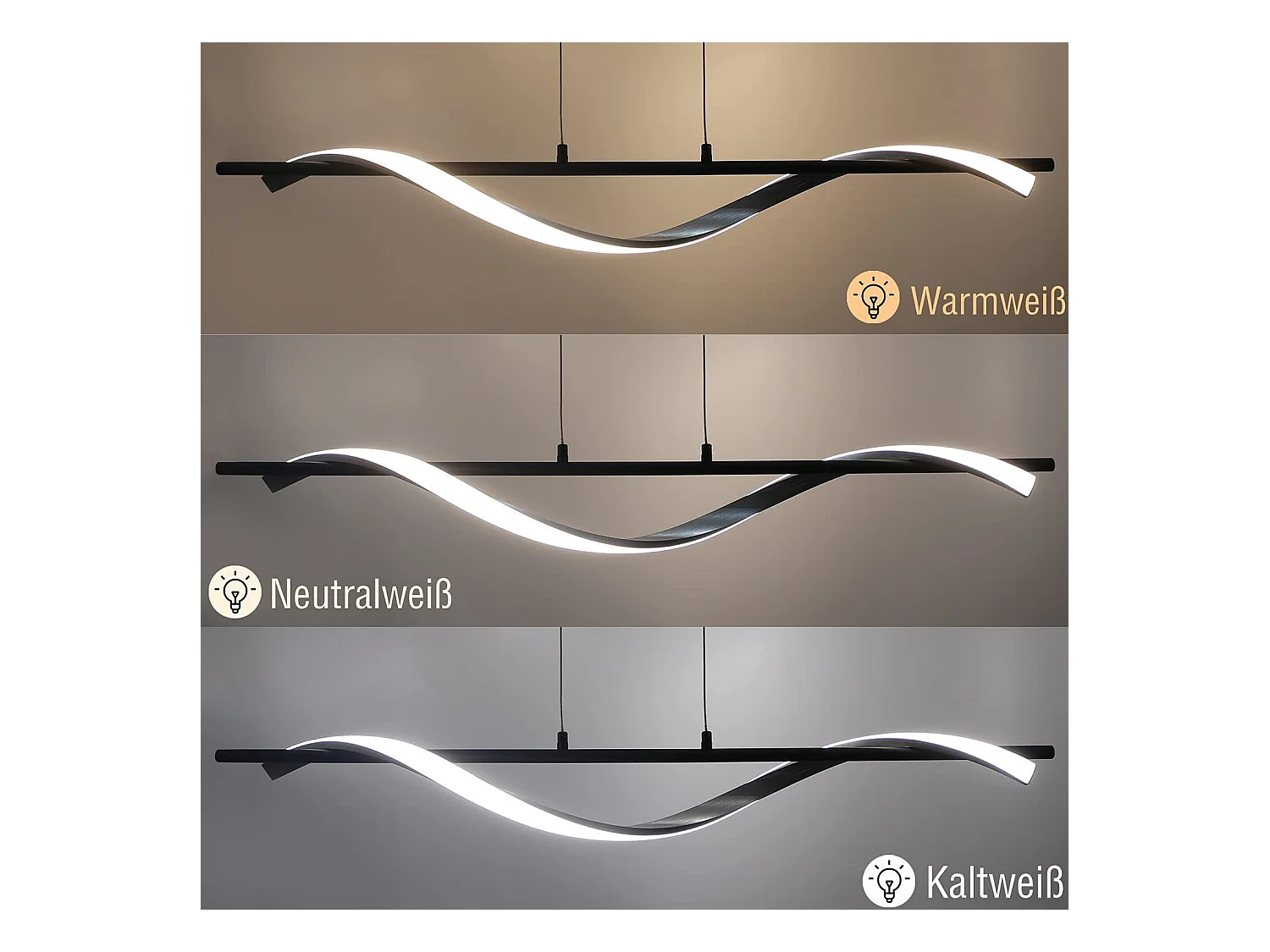 NETTLIFE Suspension LED moderne dimmable 22 W argenté Diam.100 cm aluminium Design ondulé réglable en hauteur pour salle à manger chambre