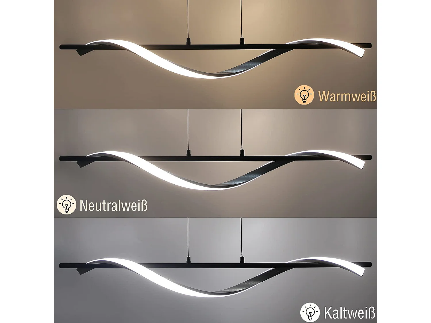 NETTLIFE Nowoczesna, ściemnialna lampa wisząca LED 22 W, srebrna, średnica 100 cm, aluminiowa, falista, regulowana wysokość, do jadalni, sypialni