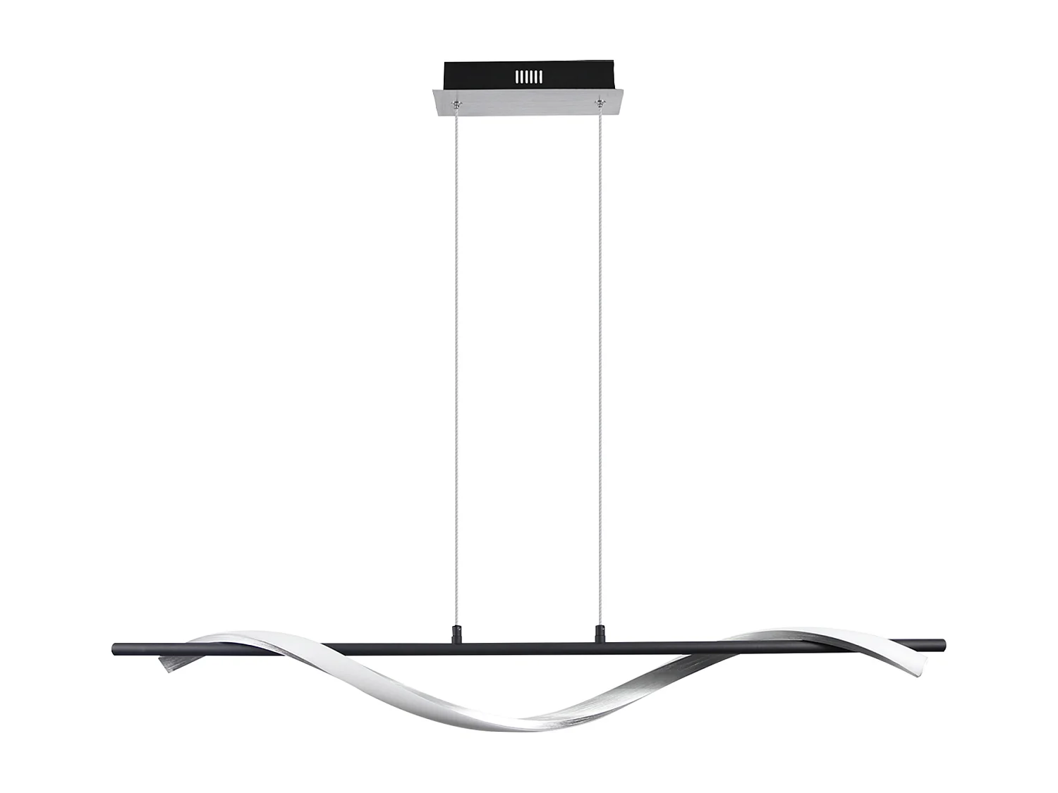NETTLIFE Suspension LED moderne dimmable 22 W argenté Diam.100 cm aluminium Design ondulé réglable en hauteur pour salle à manger chambre