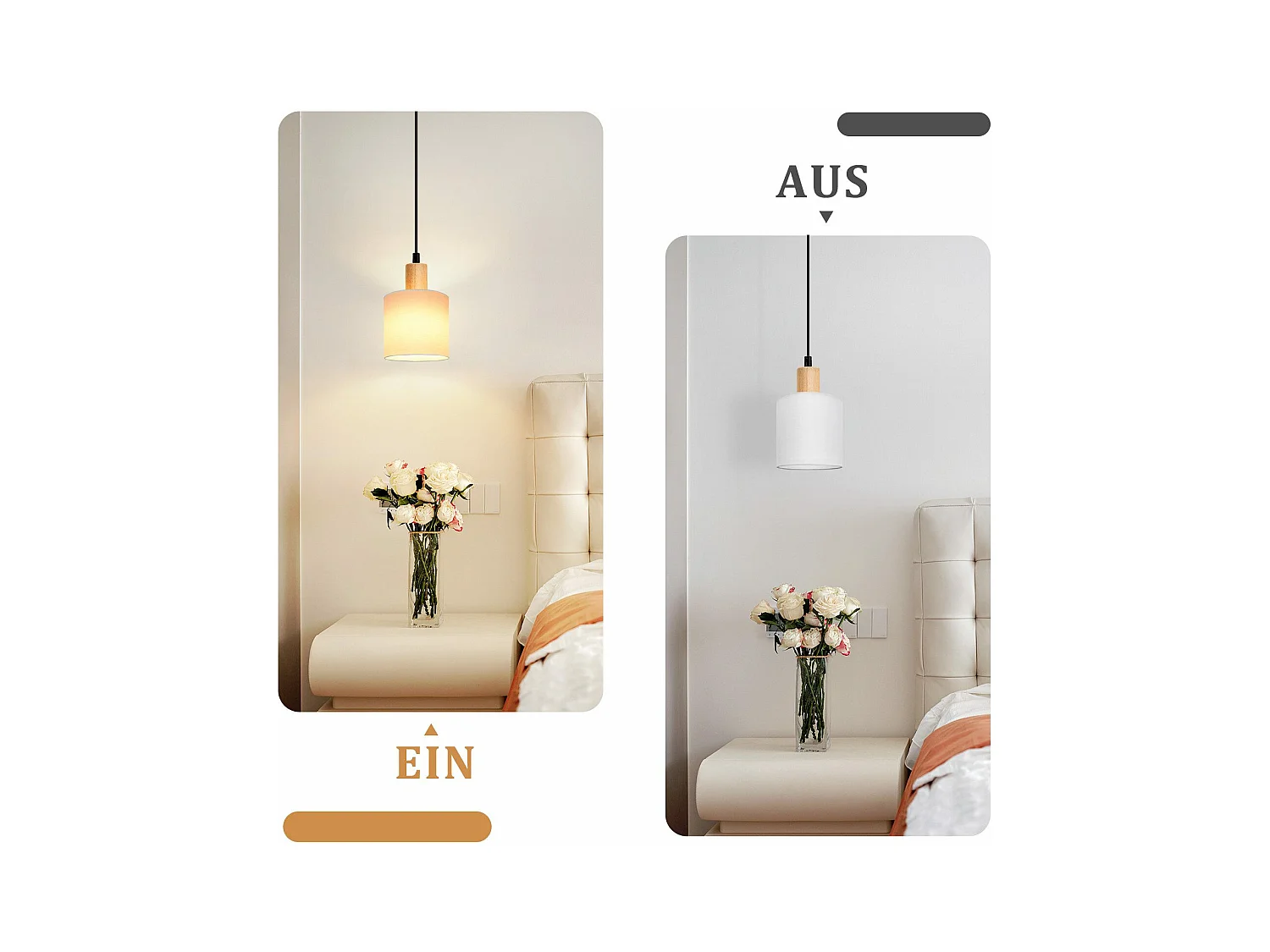 NETTLIFE Suspension bois blanc diamètre 173 cm E14 1 flamme lampe de salle à vintage rustique cuisine couloir lampe tissu pour salon restaurant