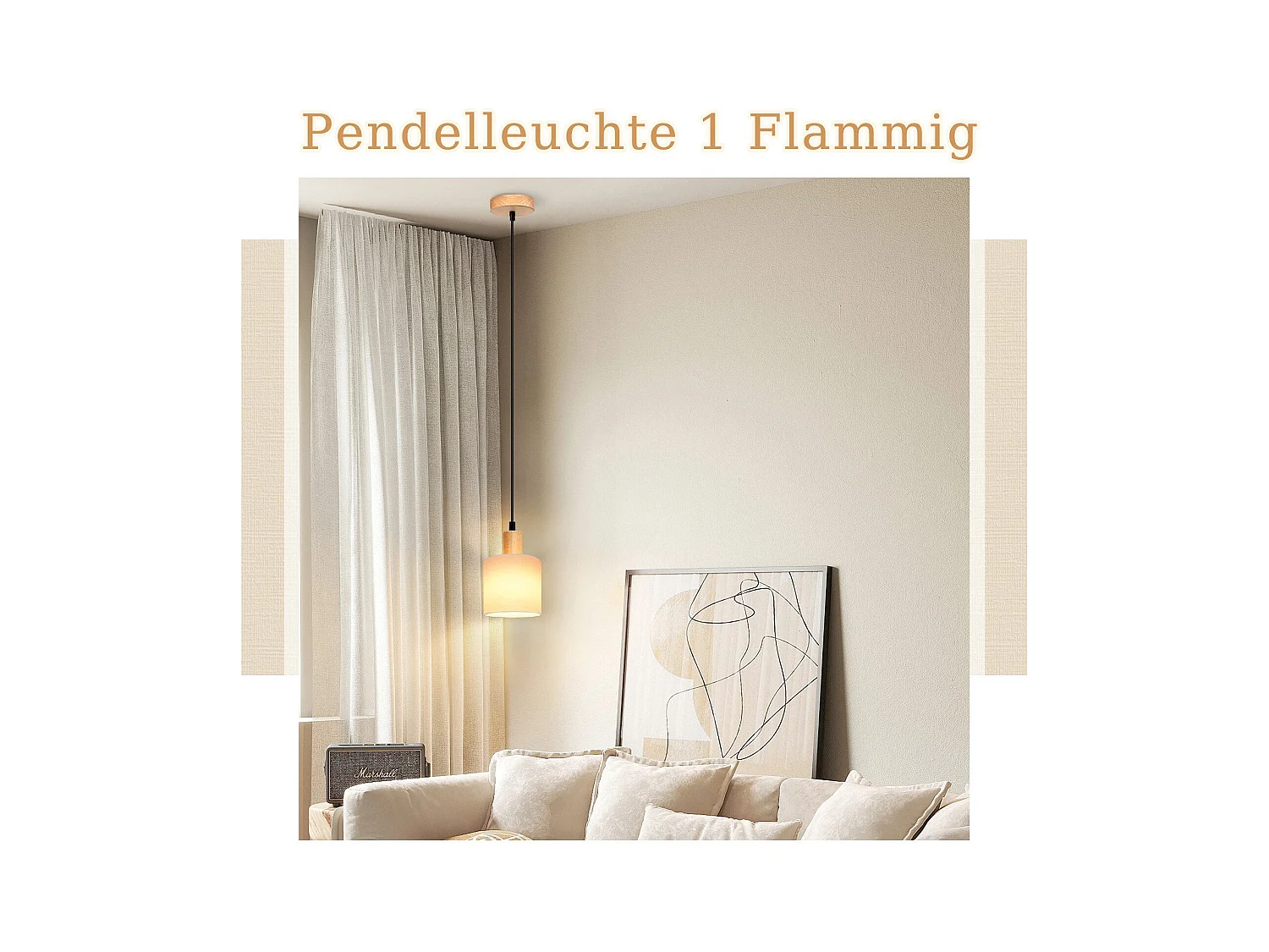 NETTLIFE Suspension bois blanc diamètre 173 cm E14 1 flamme lampe de salle à vintage rustique cuisine couloir lampe tissu pour salon restaurant