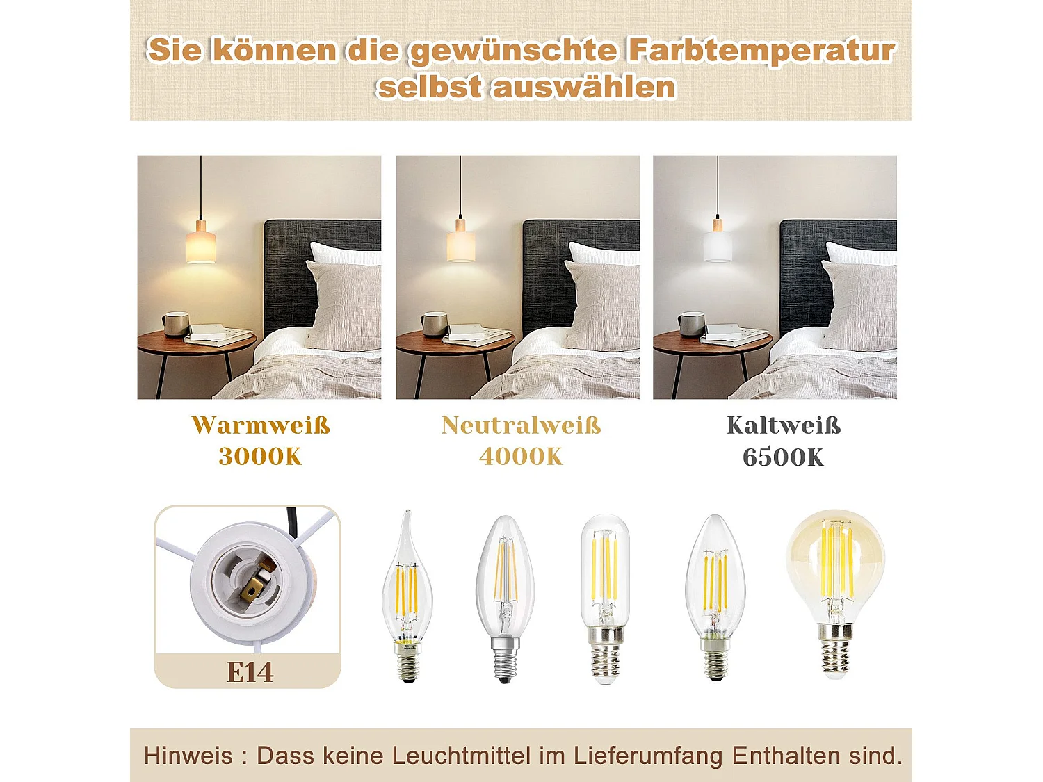 NETTLIFE Suspension bois blanc diamètre 173 cm E14 1 flamme lampe de salle à vintage rustique cuisine couloir lampe tissu pour salon restaurant