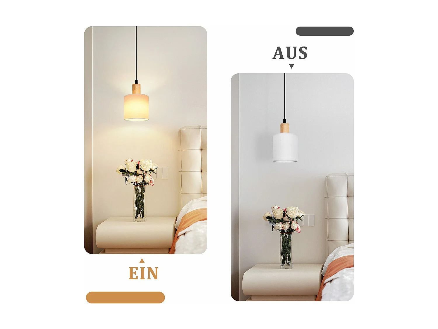 NETTLIFE Suspension bois blanc diamètre 173 cm E14 1 flamme lampe de salle à vintage rustique cuisine couloir lampe tissu pour salon restaurant