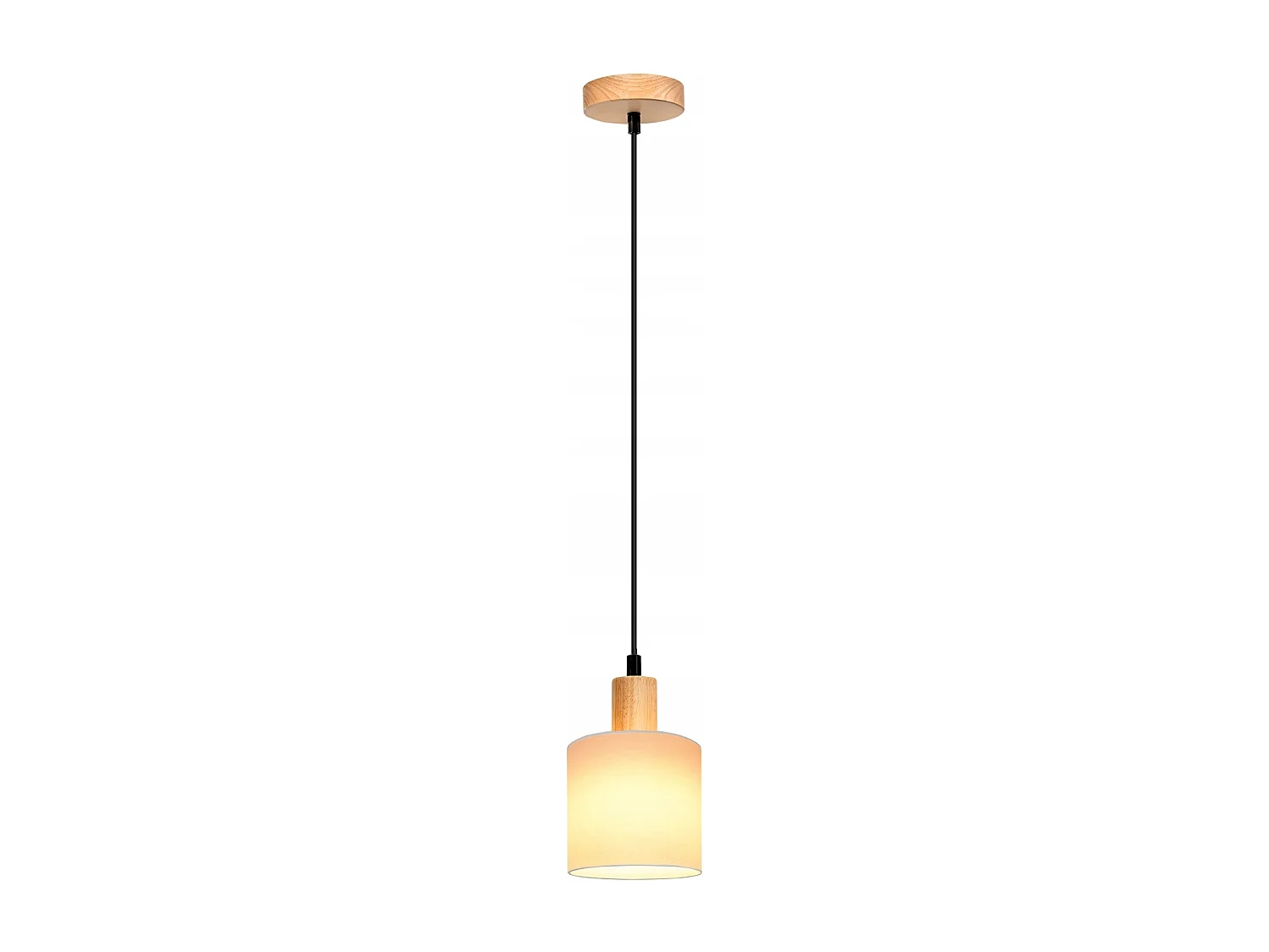 NETTLIFE Suspension bois blanc diamètre 173 cm E14 1 flamme lampe de salle à vintage rustique cuisine couloir lampe tissu pour salon restaurant