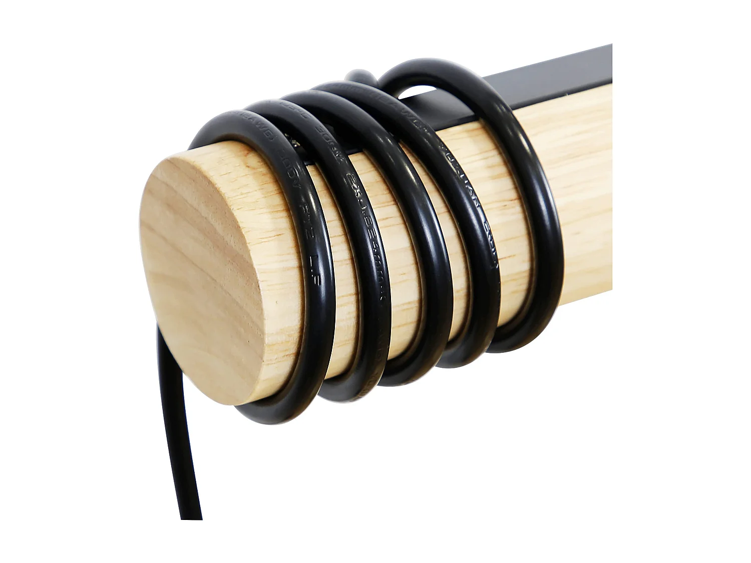 NETTLIFE Lámpara colgante de madera negra Diam.113cm E27  vintage retro 4 llamas lámpara de cocina industrial para  cocina sala de estar