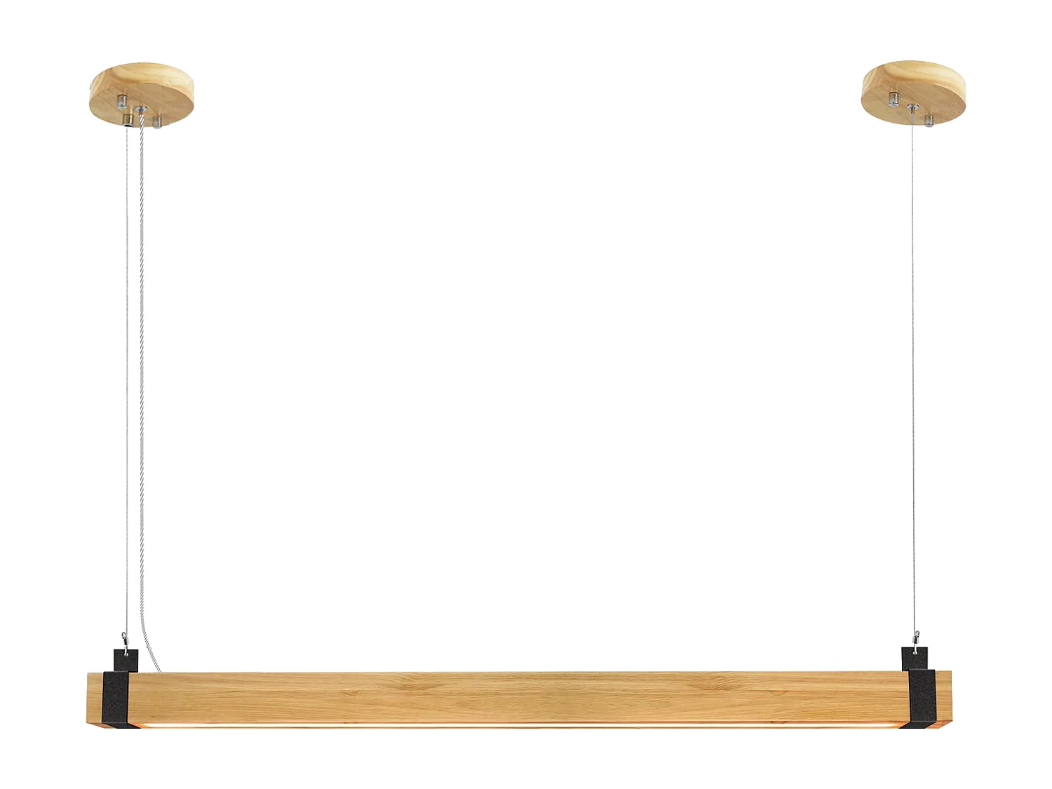 NETTLIFE Suspension LED Vintage Dimmable Diam.100CM Bois et Métal 19W Industrielle Lampe de Salle à Manger pour Salon Chambre Bureau